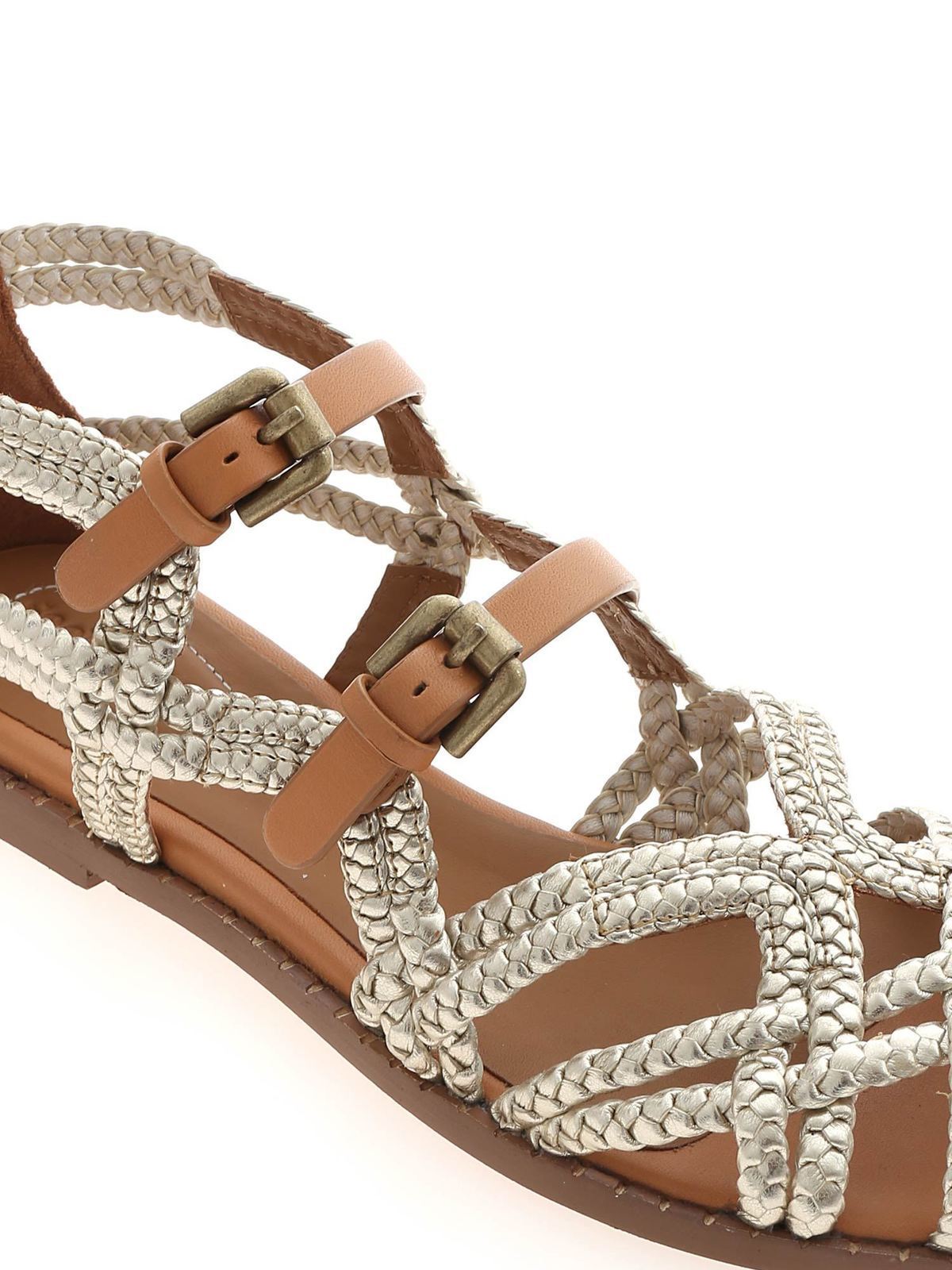Patch vereist Bedreven Sandals See by Chloé - Adria sandals in platinum and leather color -  SB32090A056
