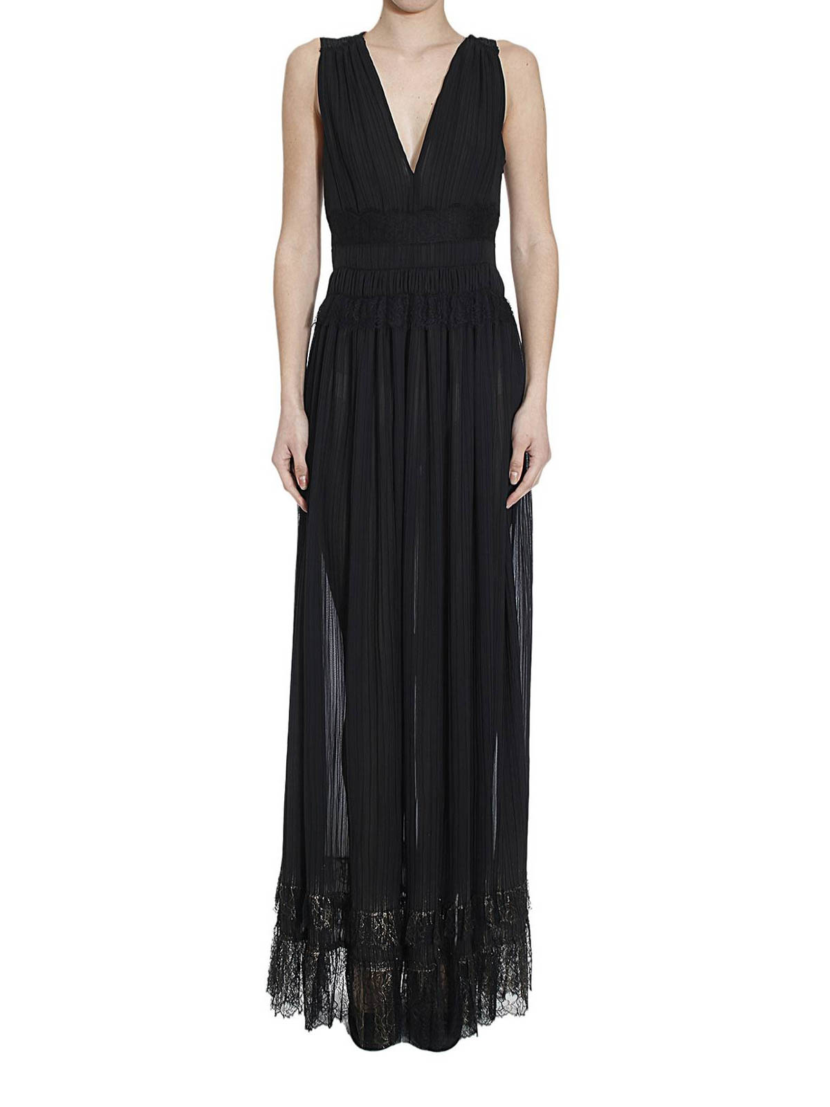 Sleeveless pleated dress by Alberta Ferretti - evening dresses | Shop ...