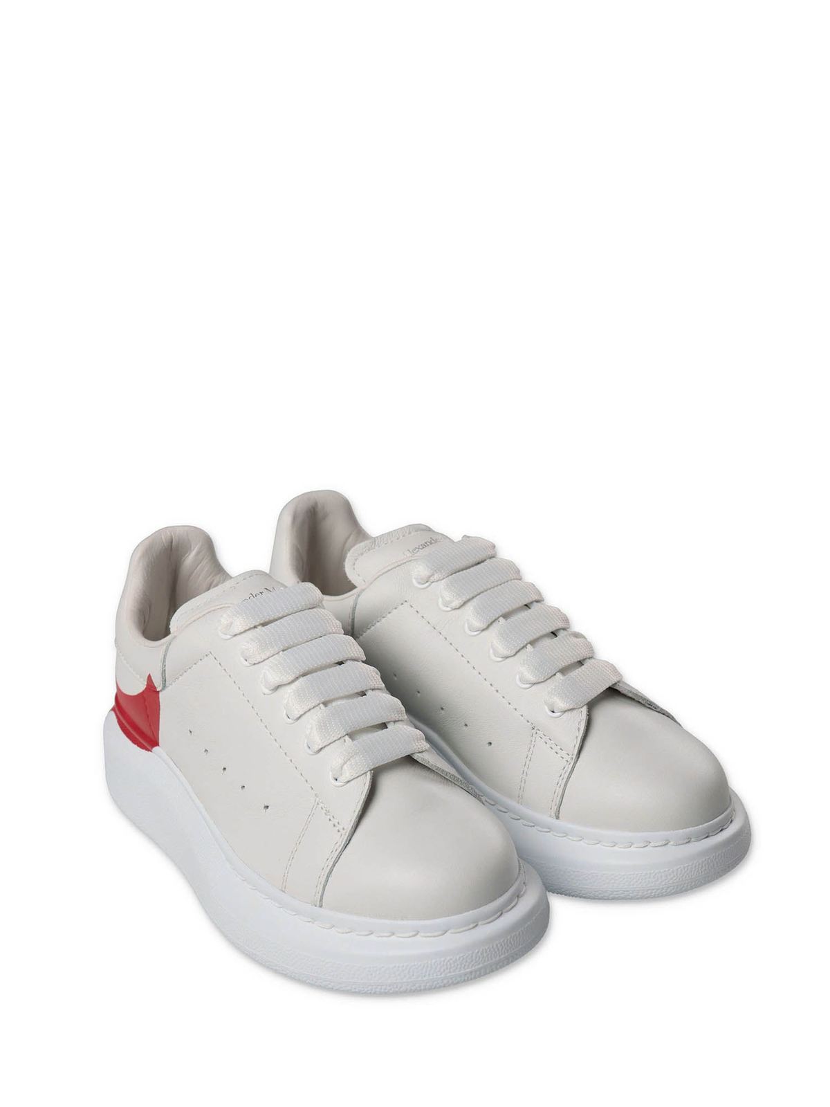 Alexander Mcqueen Kids' Oversize White And Red Sneakers