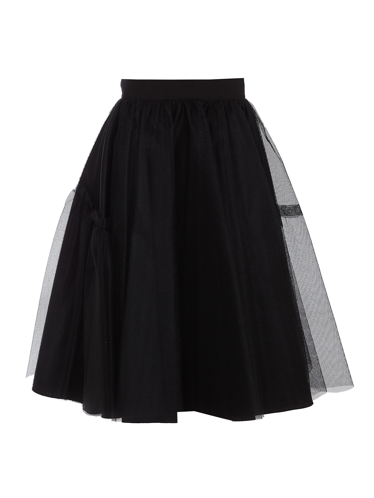 white tulle fabric skirt