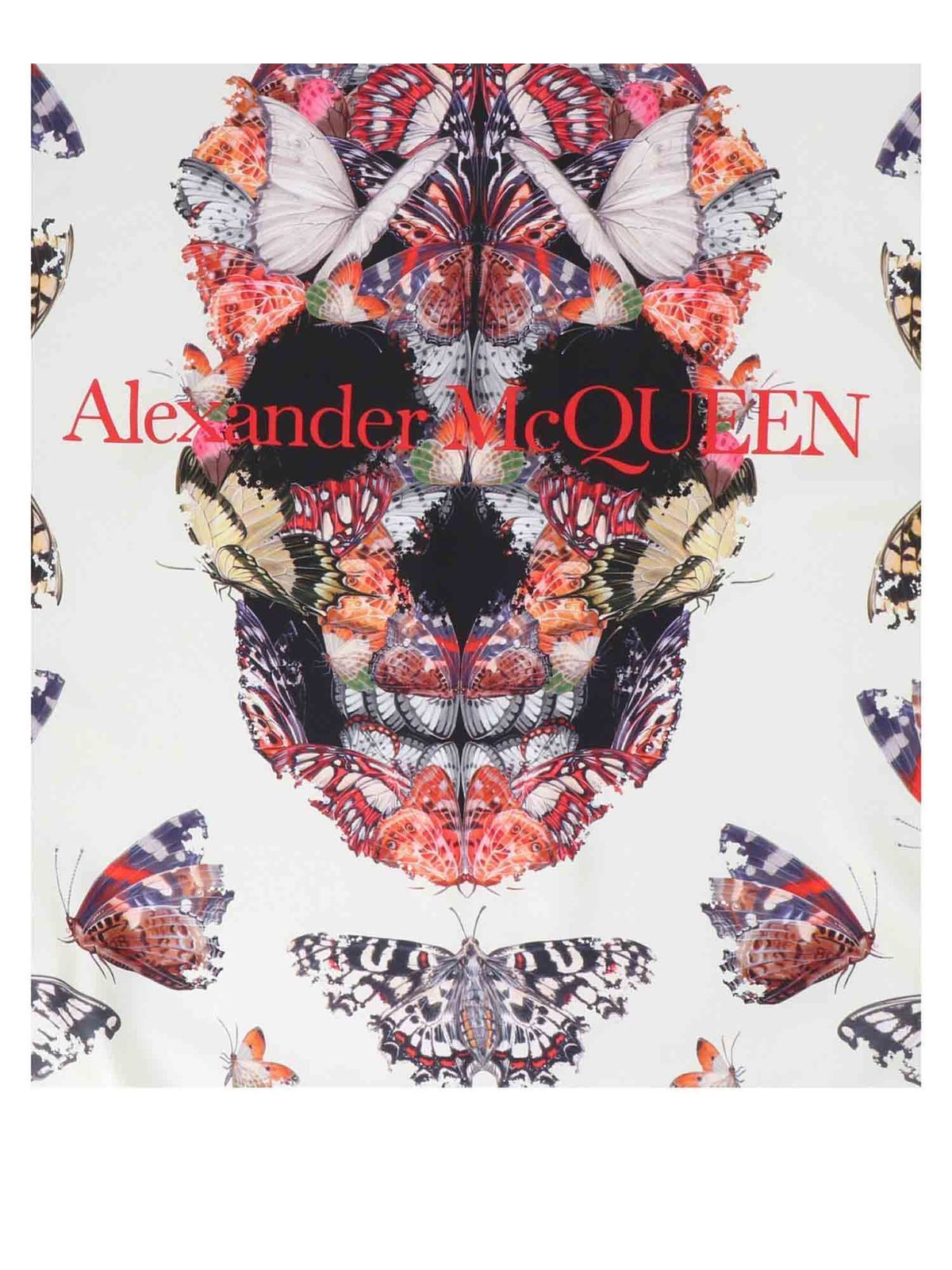 Alexander Mcqueen Butterfly Skull Scarf In White | Free Download Nude ...