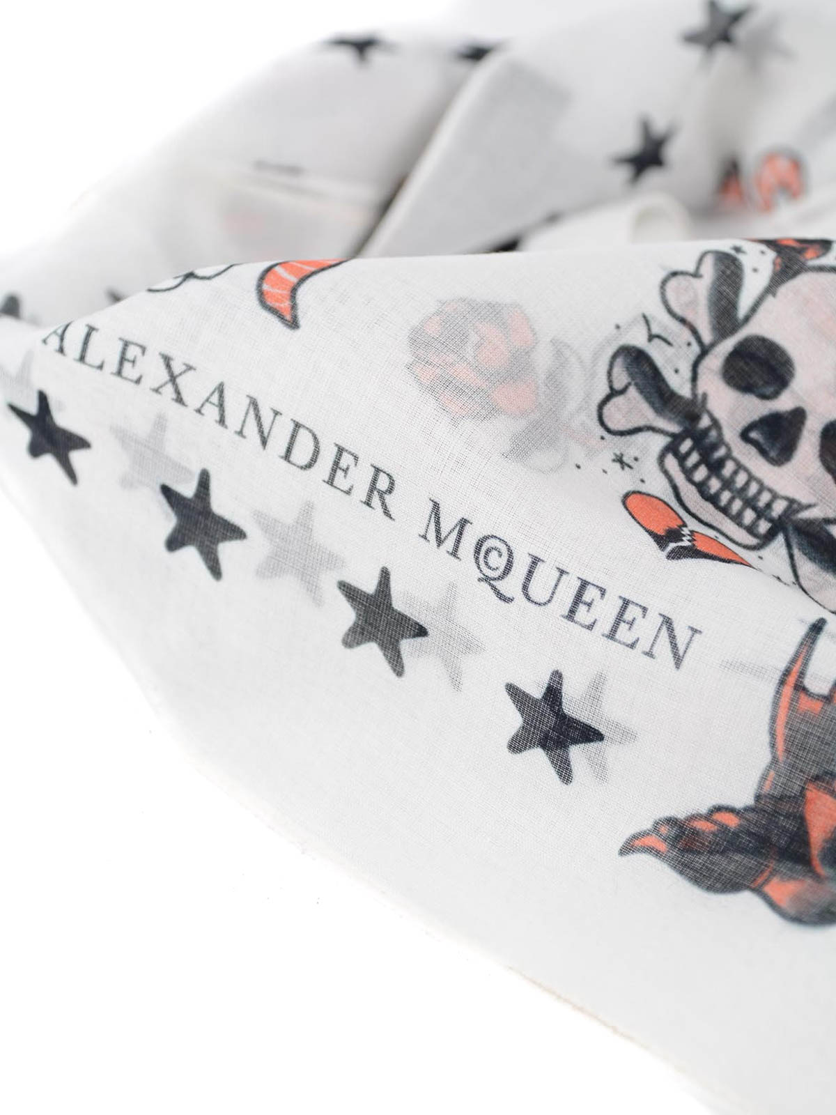 Scarves Alexander Mcqueen - Tattoo print cotton foulard - 4149373101Q9260 Scarves Alexander Mcqueen - Tattoo print cotton foulard - 4149373101Q9260