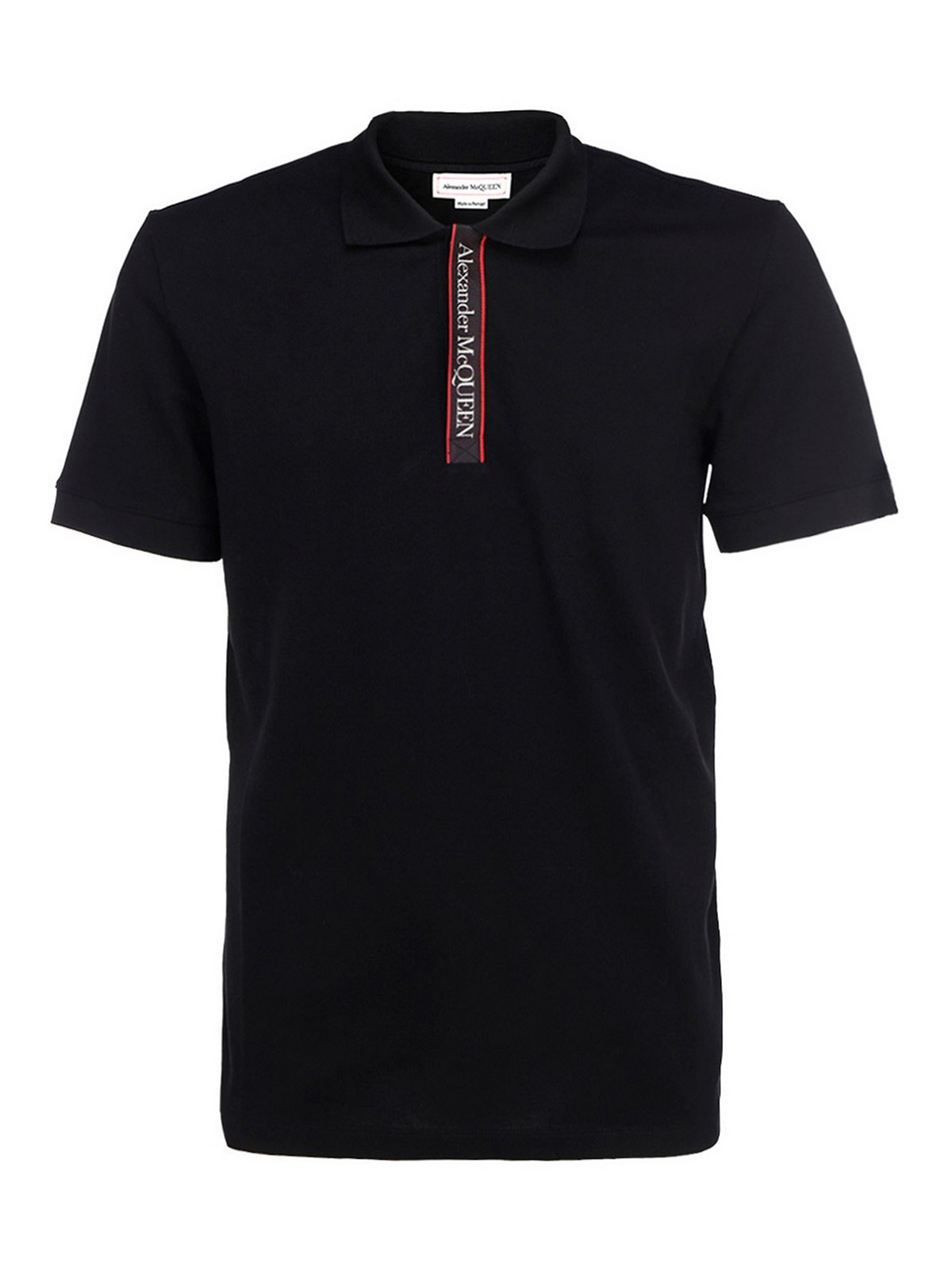 Alexander Mcqueen - Logo tape cotton polo shirt - polo shirts - 642660QQX771000