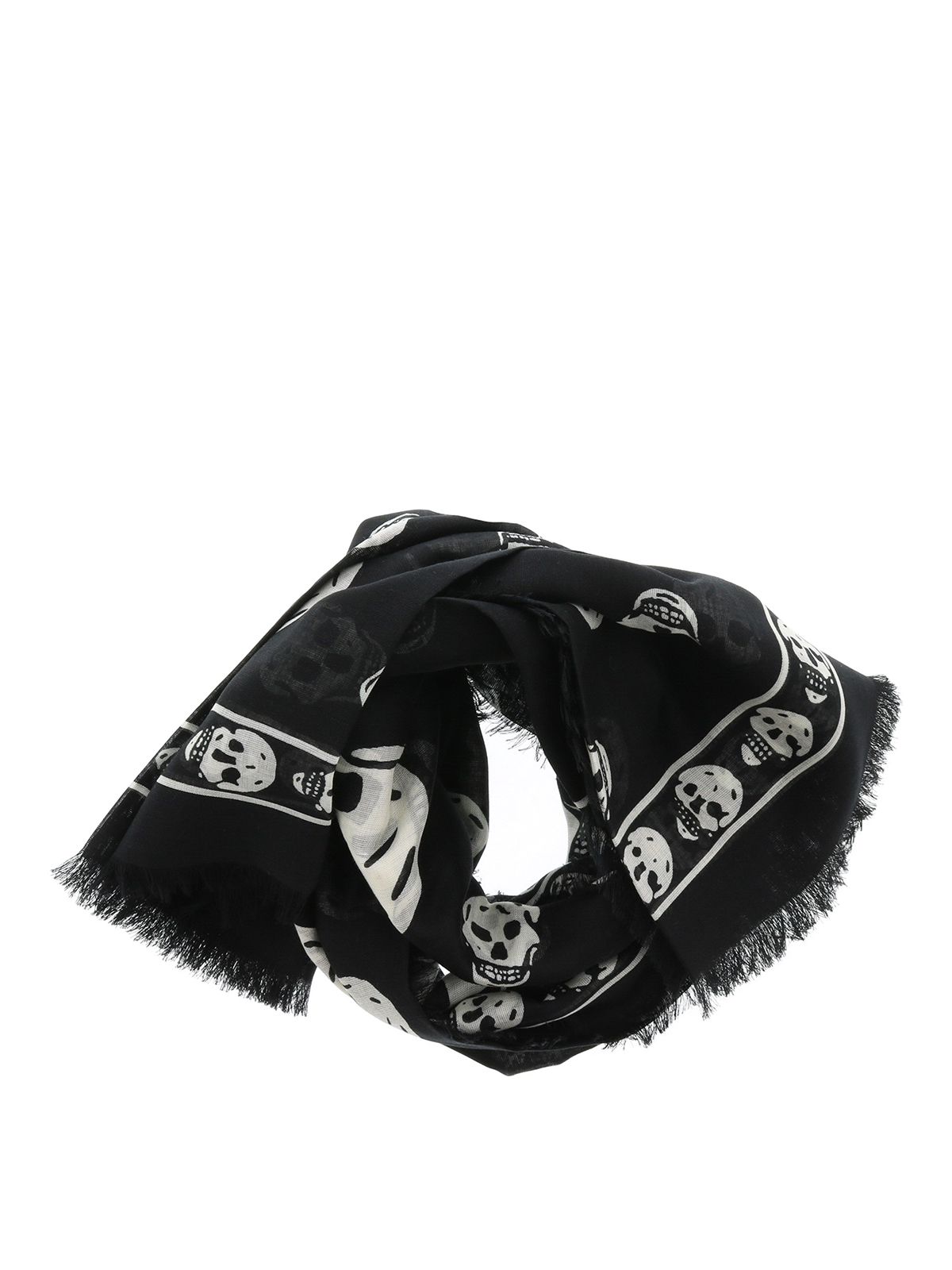 alexander mcqueen black skull scarf