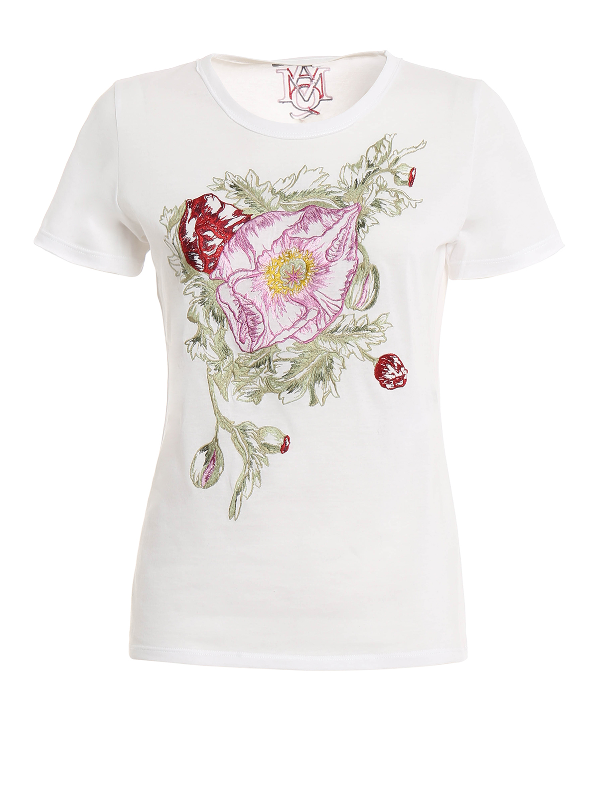 T-shirts Alexander Mcqueen - Floral embroidery T-shirt - 461442QIZ070900