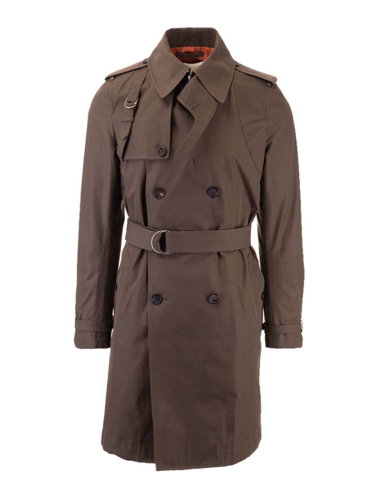 Trench coats Alexander Mcqueen - Double-breasted trench coat in khaki ...