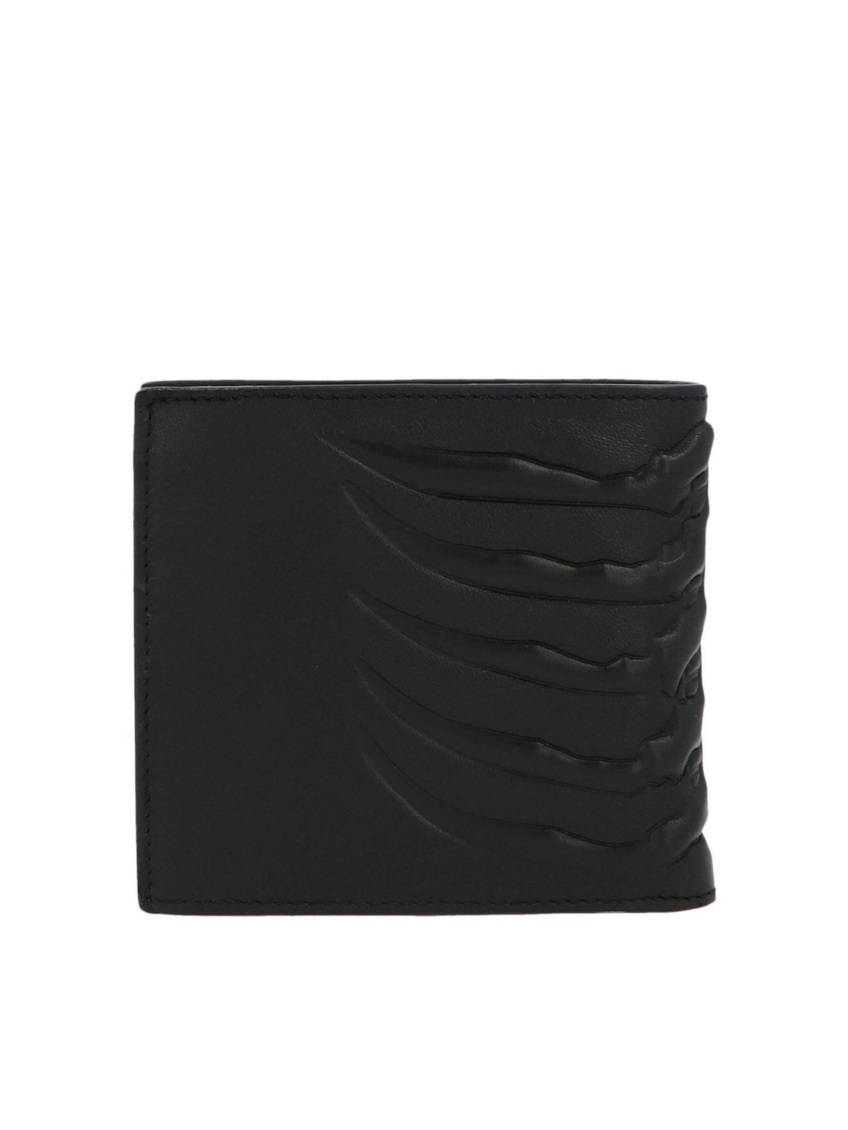 Alexander Mcqueen - Rib cage wallet in black - wallets & purses ...