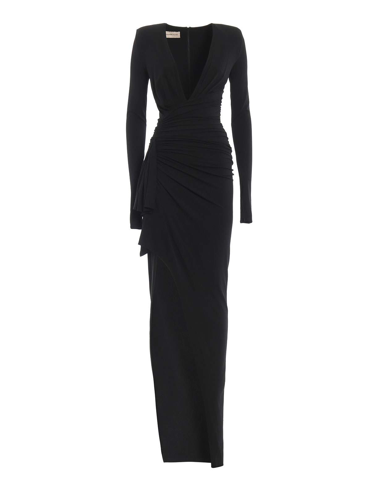 black maxi evening dress with sleeves