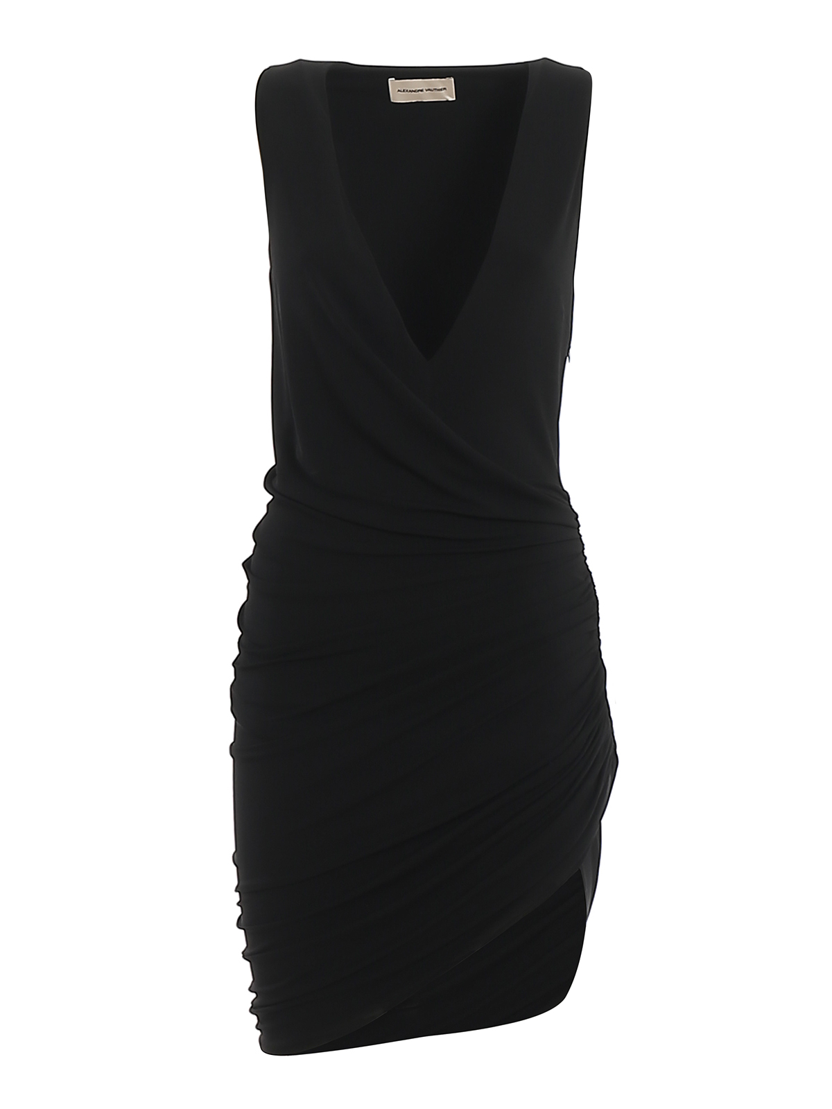 Alexandre Vauthier Stretch Draped Dress In Black
