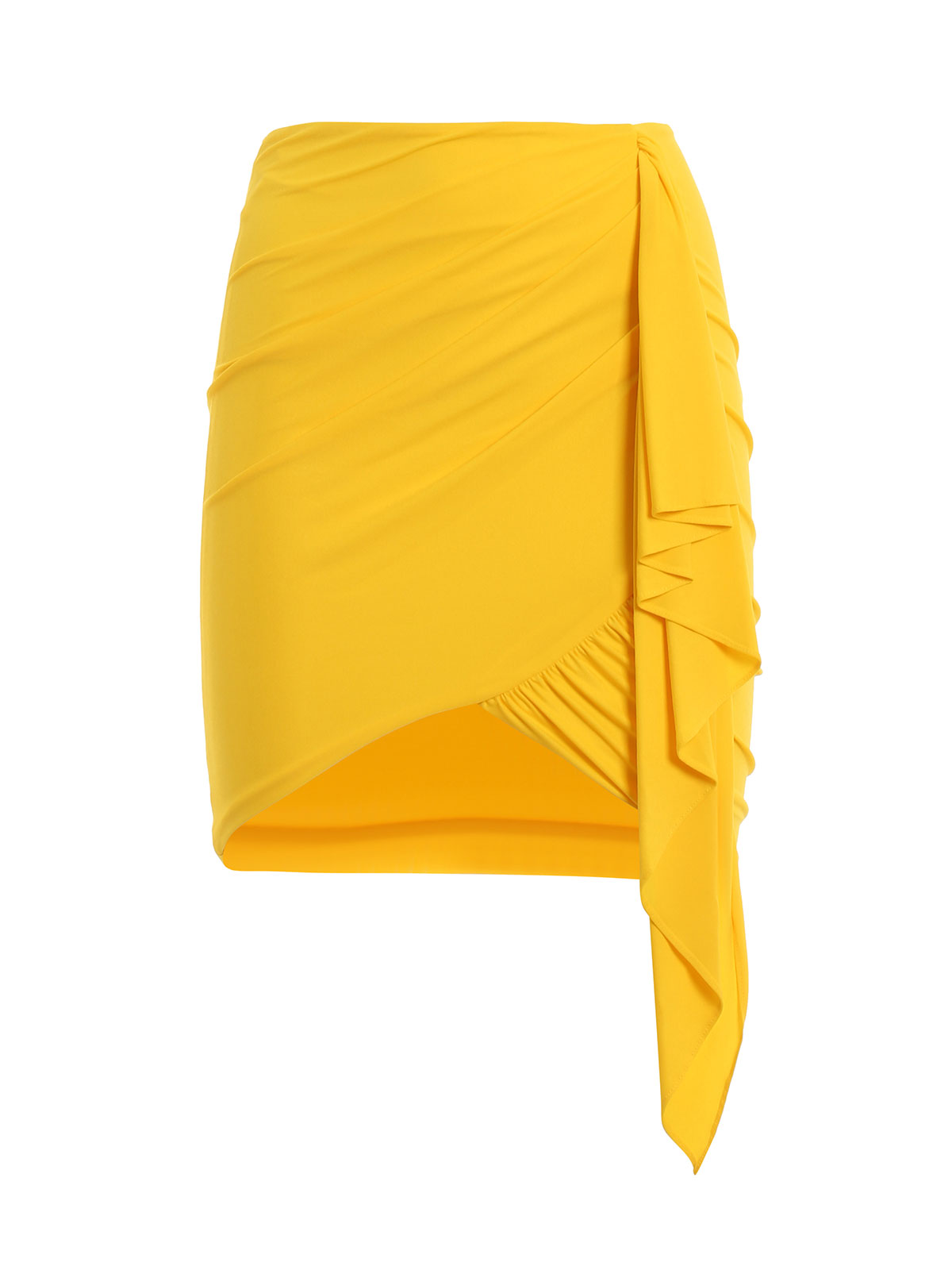 Mini skirts Alexandre Vauthier - Ruffle yellow stretch mini skirt ...