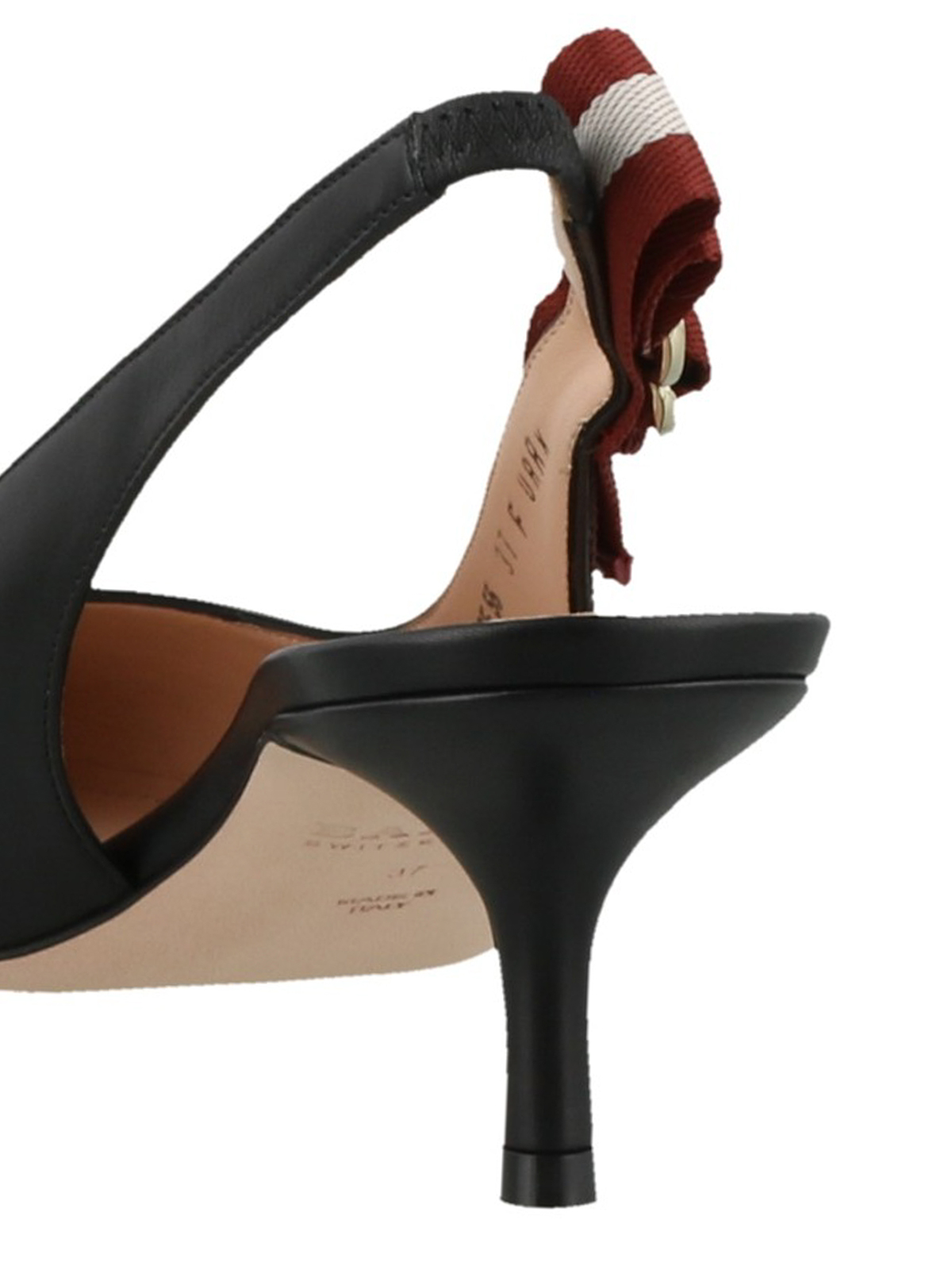 black leather slingbacks