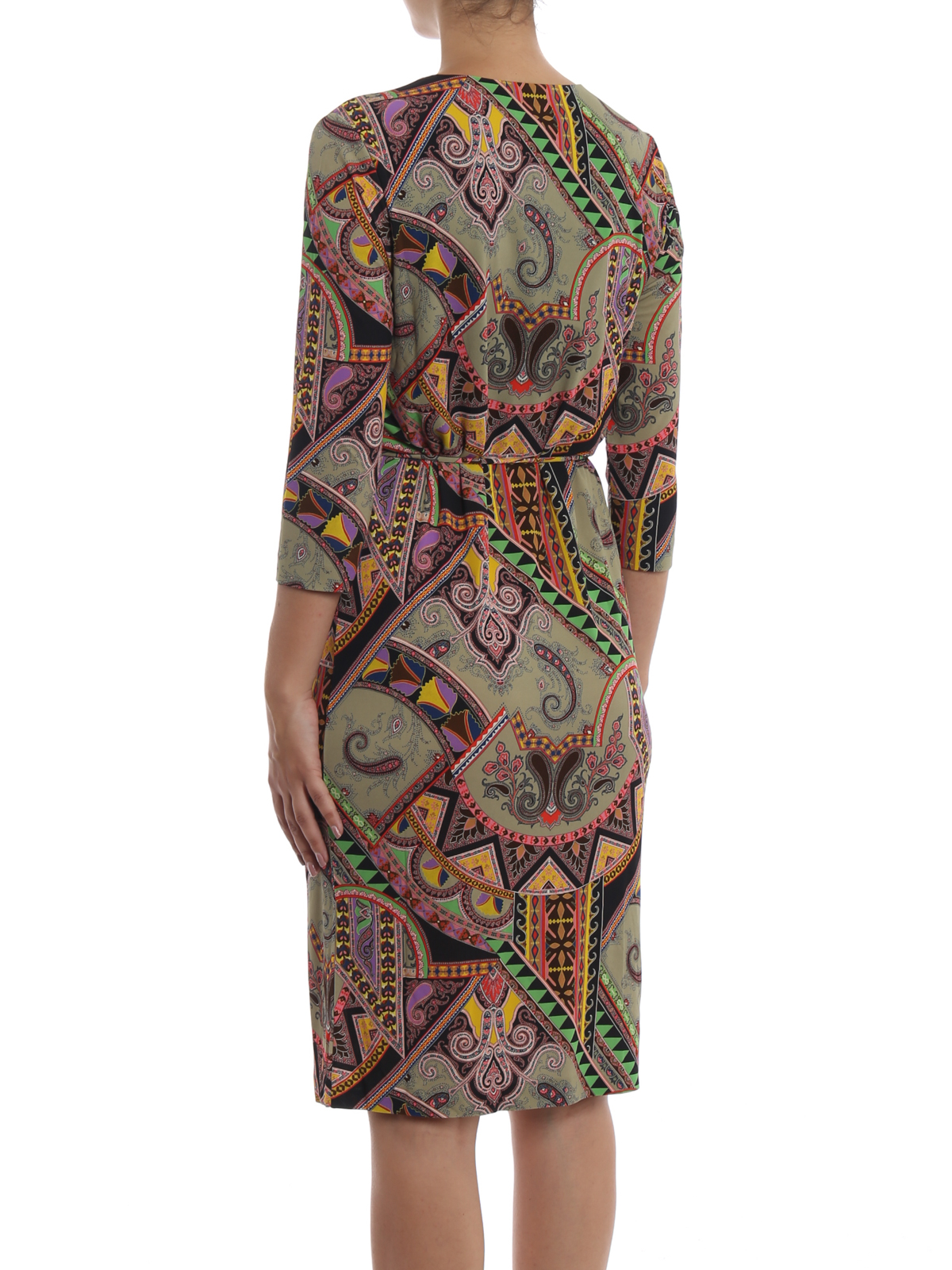 Etro - All over printed viscose jersey tunic dress - knee length ...