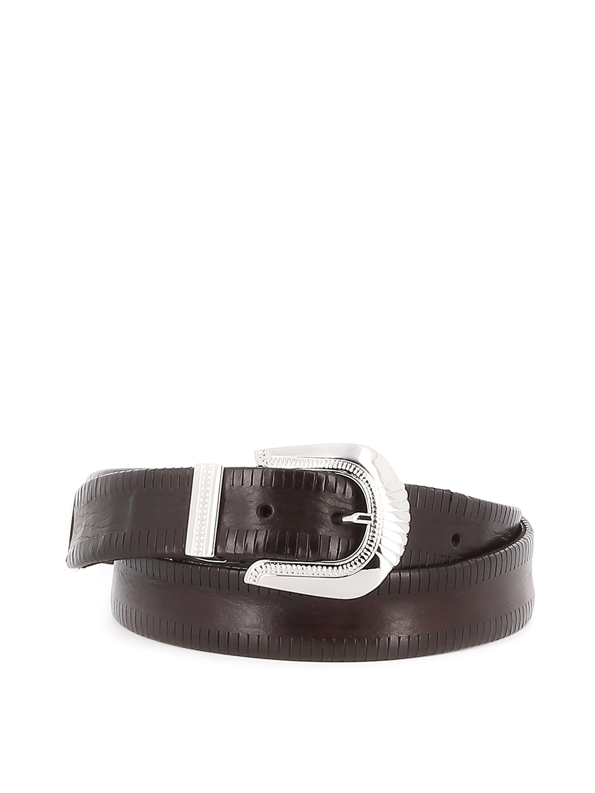 ANDERSON'S DEEP BROWN LEATHER BELT