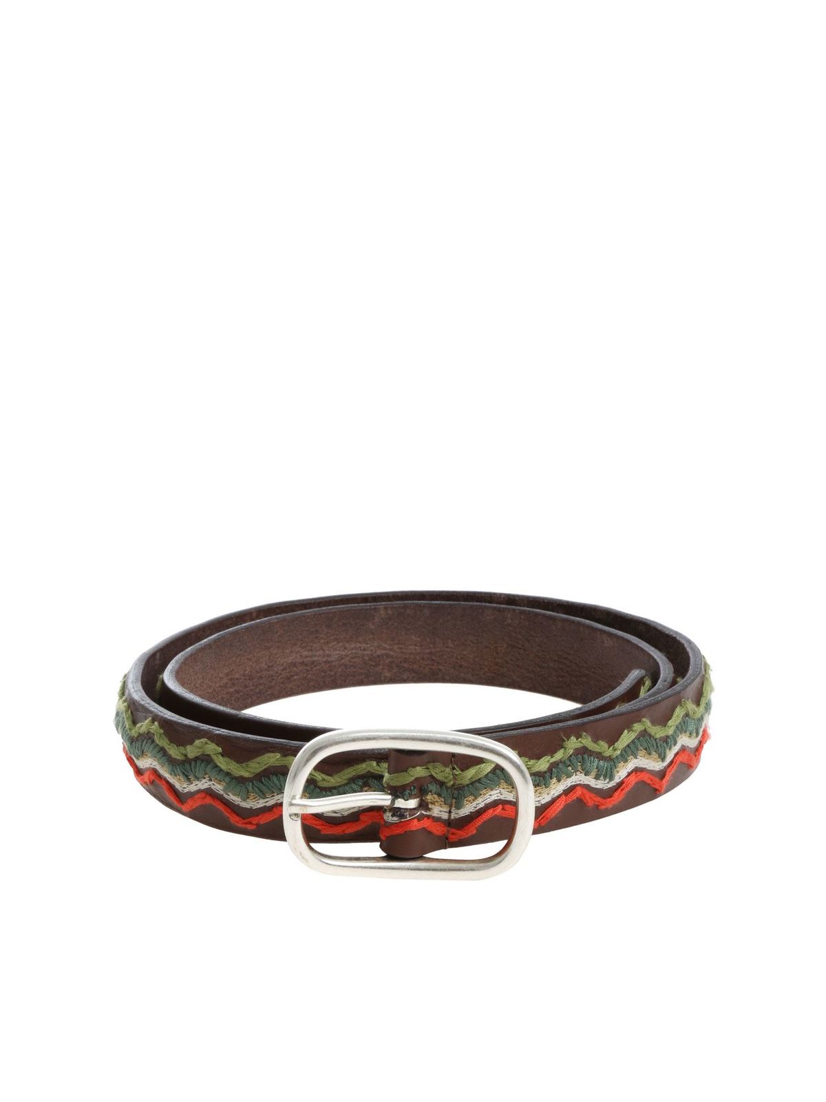 ANDREA D'AMICO BROWN BELT WITH EMBROIDERY