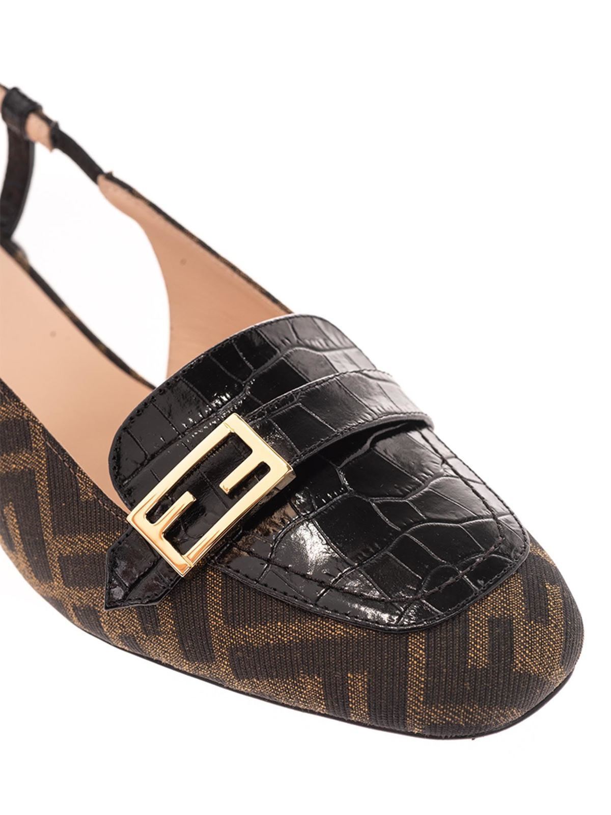 Court shoes Fendi - strap logo pumps in black - 8J7087AAXLF0XLL