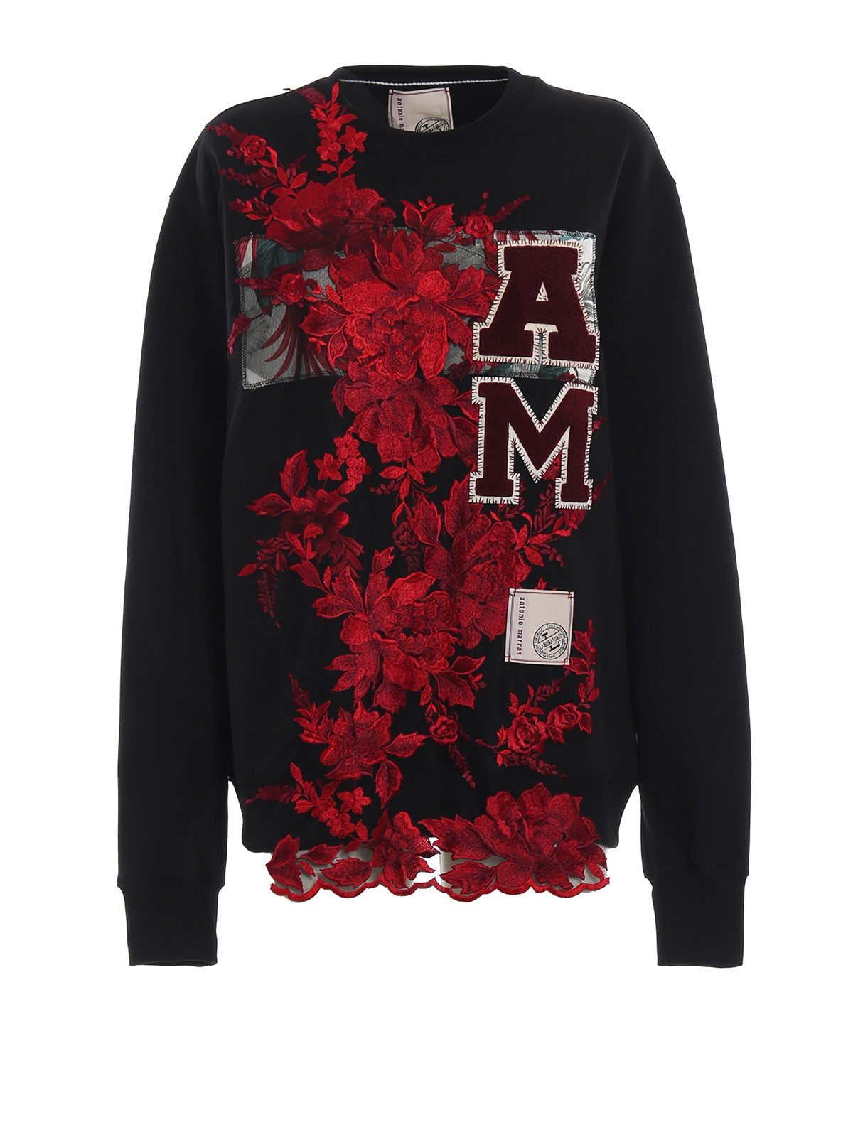 Sweatshirts & Sweaters Marras - Maxi floral embroidery cotton over sweatshirt -