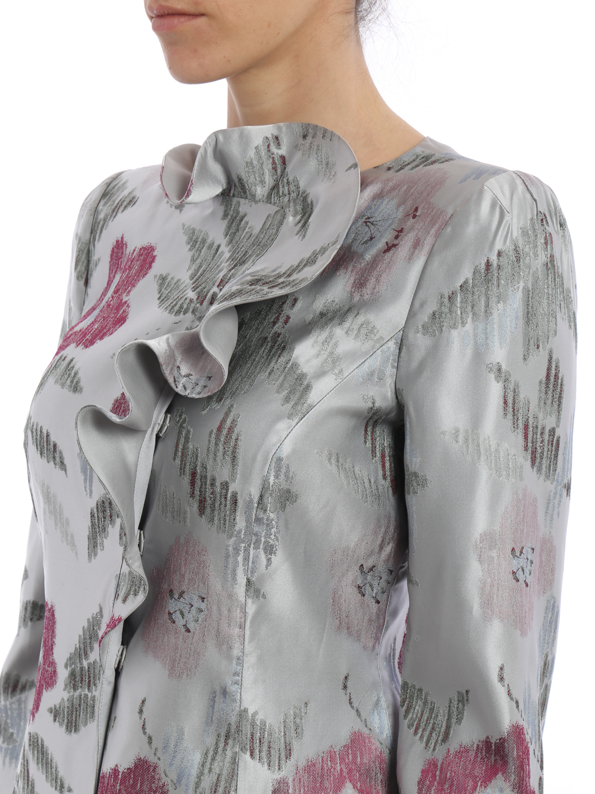 Tailored & Dinner Armani Collezioni - Floral silk jacquard ruched jacket -  VMG21TVM135010