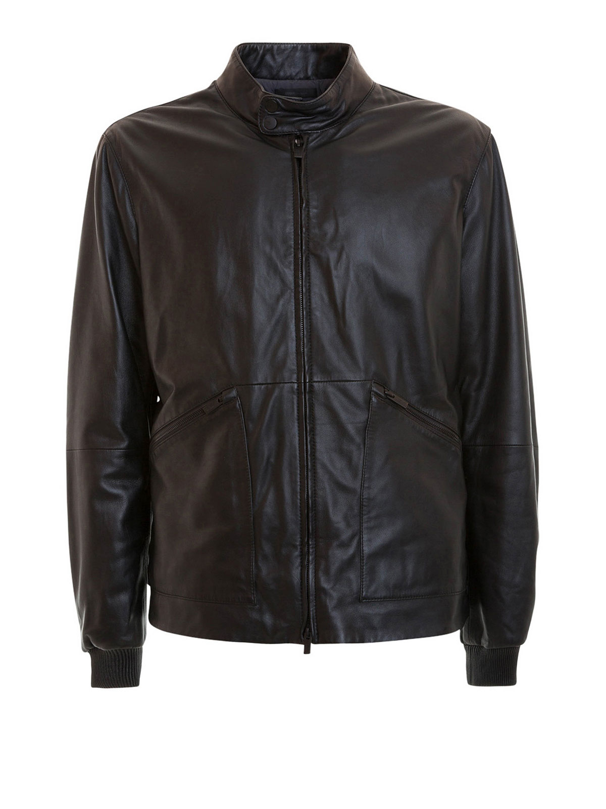 Soft Leather Casual Jacket By Armani Collezioni Armani Collezioni Leather Jacket Soft Casual