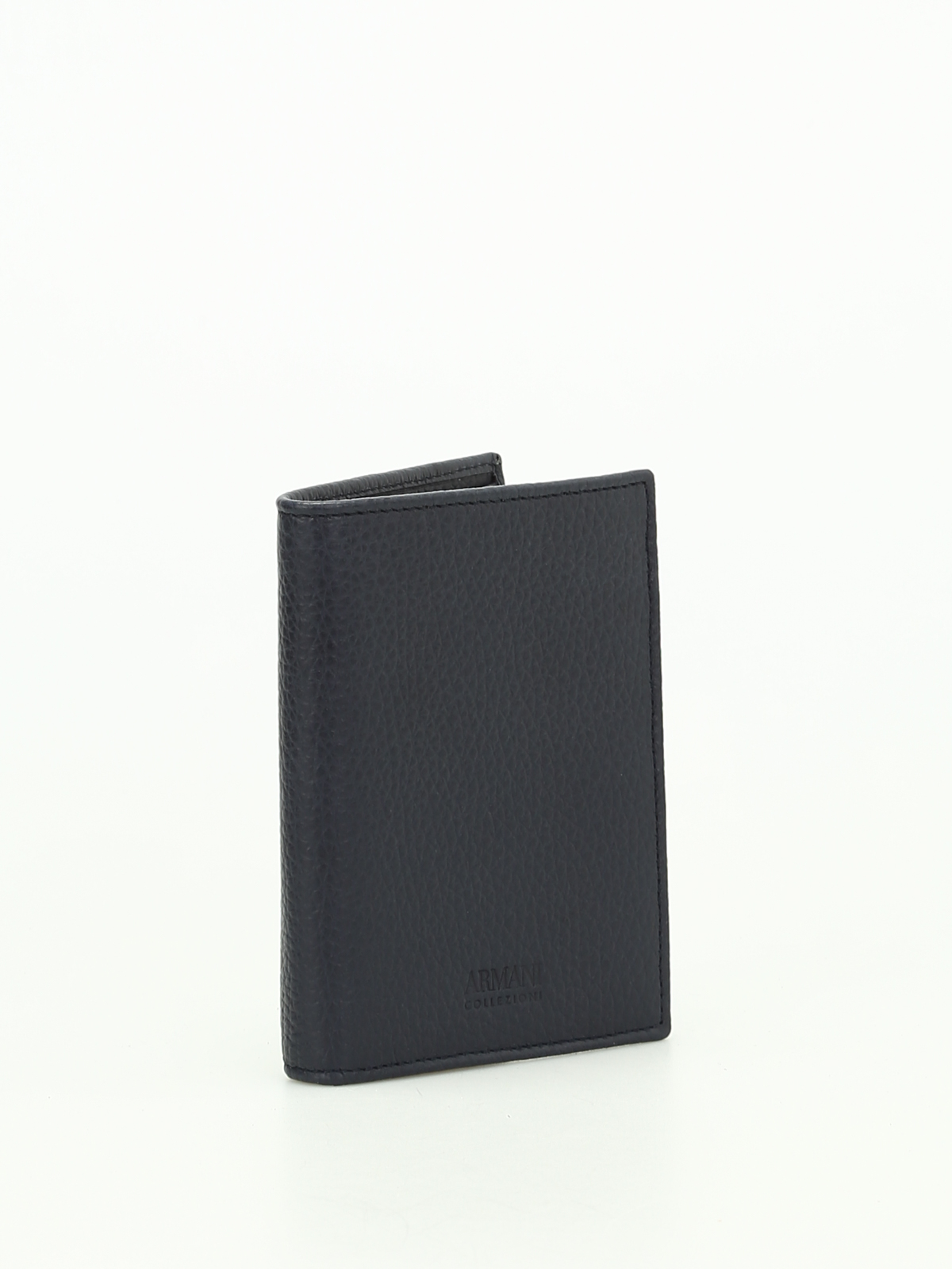 Hammered leather bi-fold wallet 