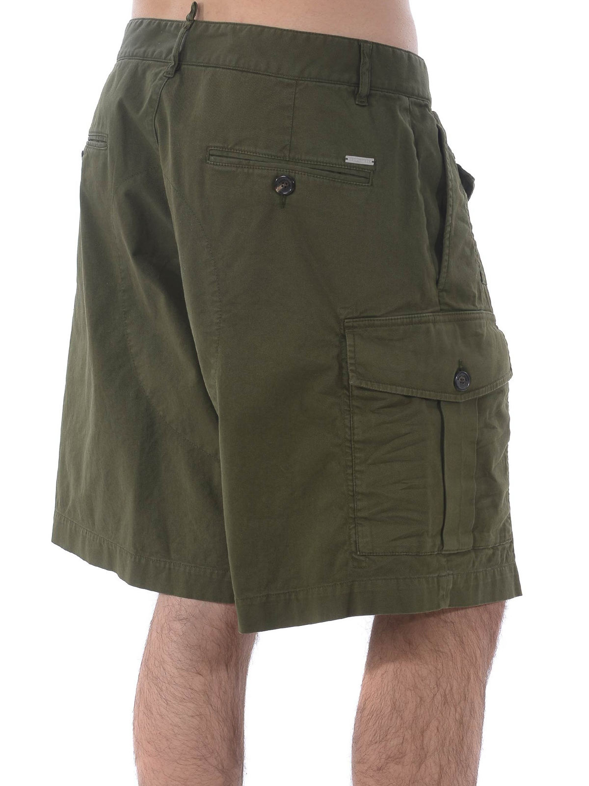 Trousers Shorts Dsquared2 - Army green cargo bermuda shorts ...