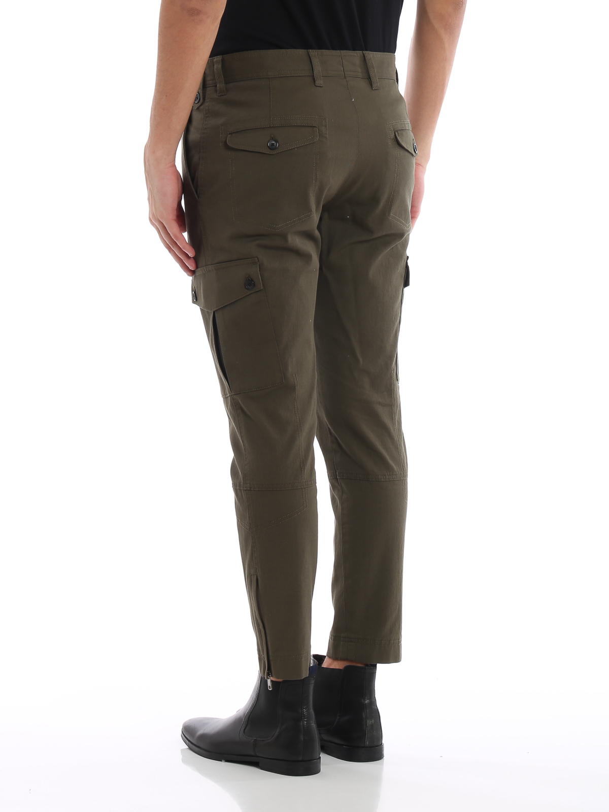 Save 36% Dolce & Gabbana Cotton Cargo Trousers in Green Womens Clothing Trousers Slacks and Chinos Cargo trousers 