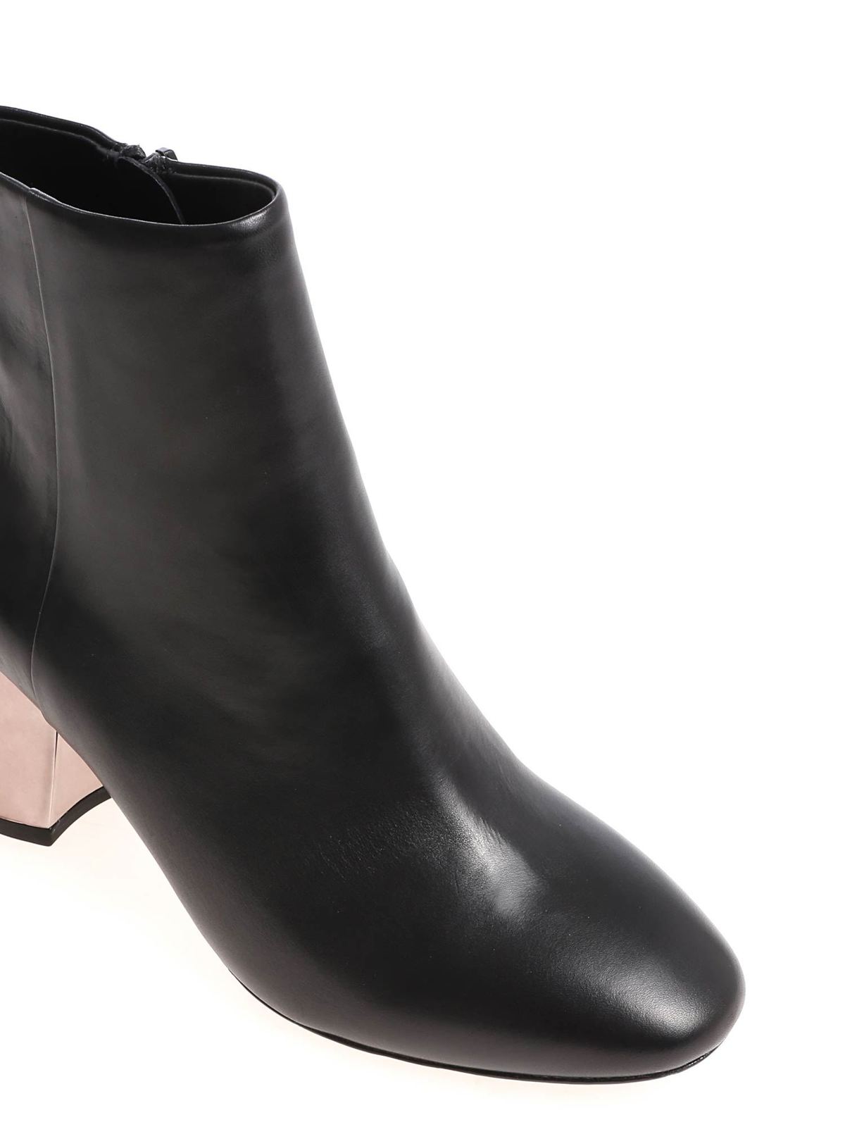 black booties with silver heel