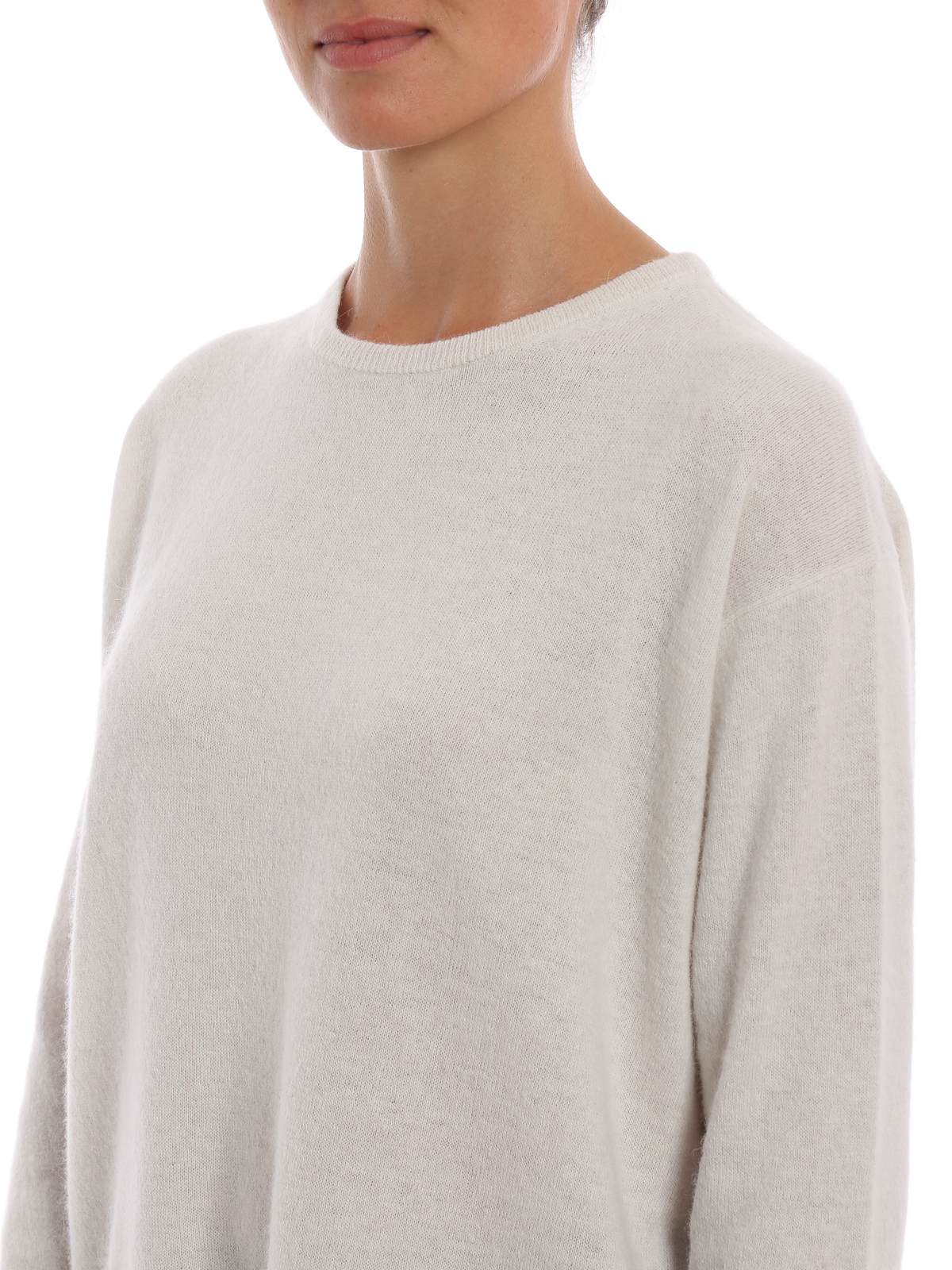 white angora sweater