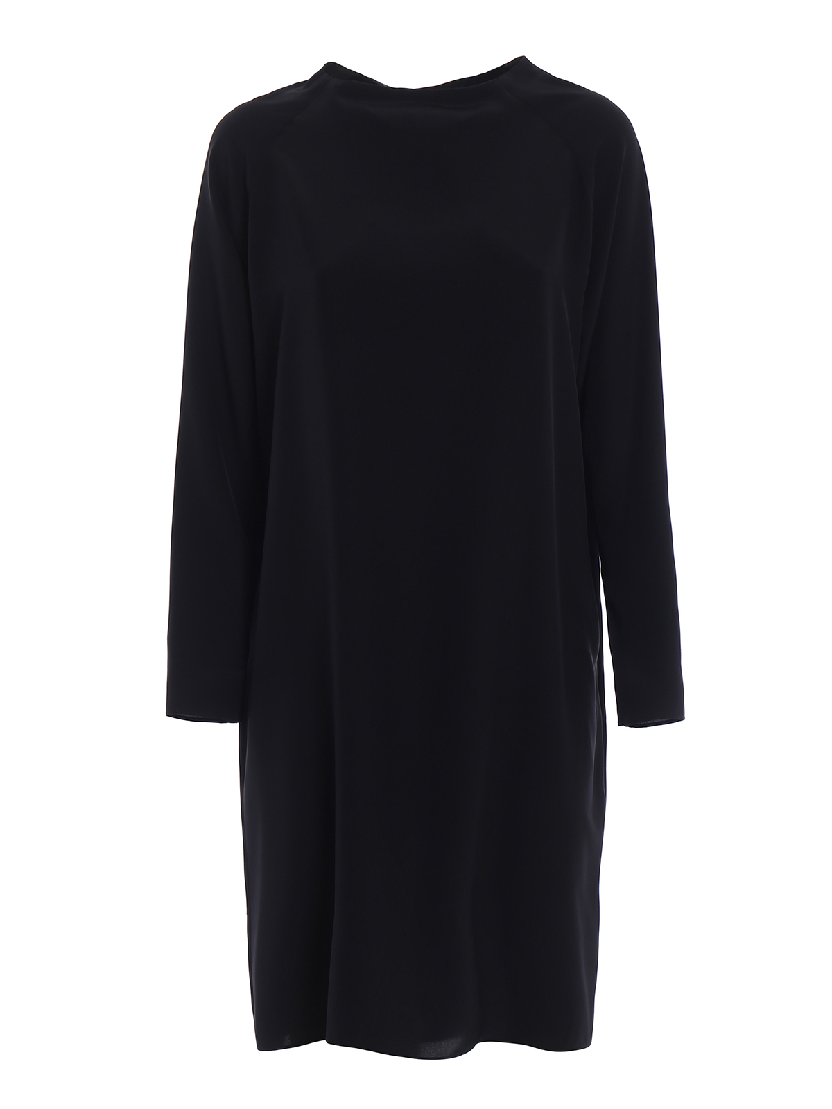 Aspesi - Black silk egg-shape dress - knee length dresses - H603B75305241
