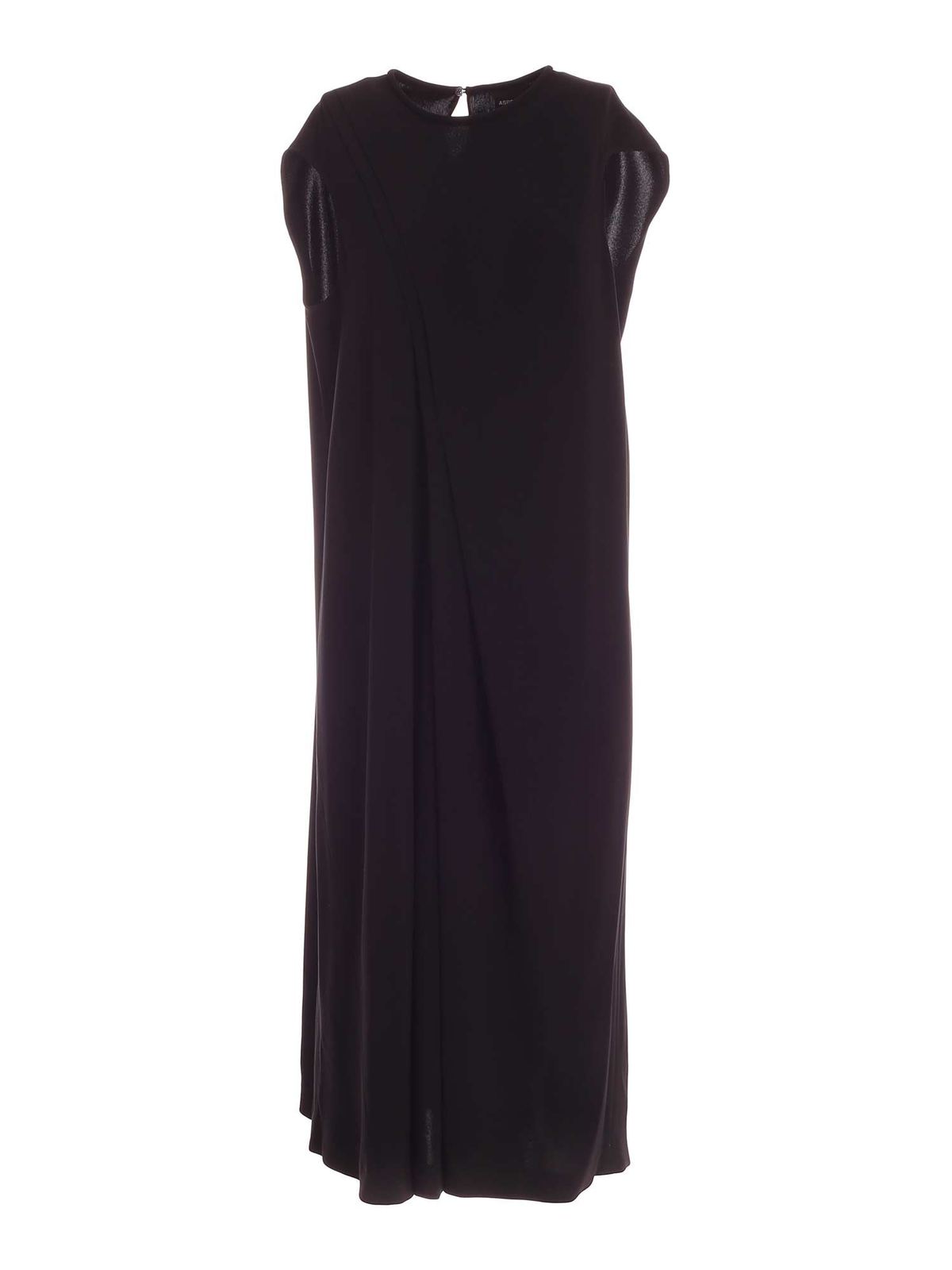 Maxi dresses Aspesi - Pleats sleeveless dress in black - 2902208810241
