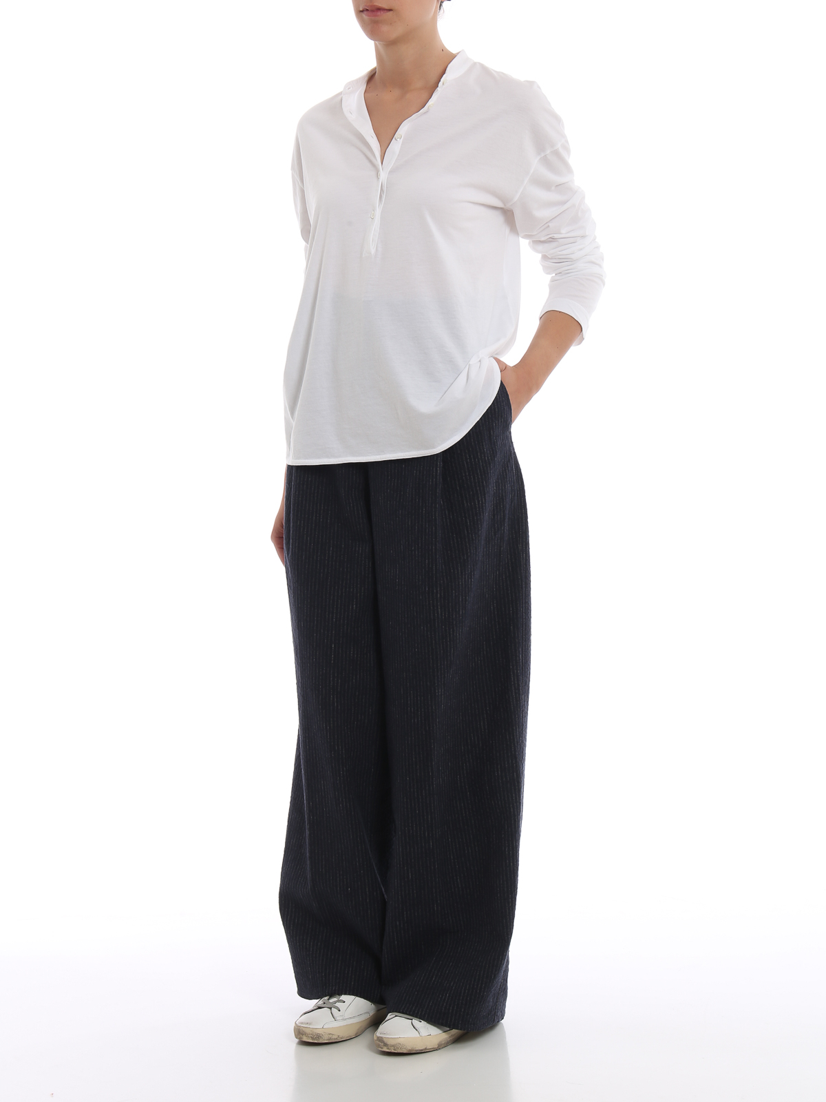 wide leg casual trousers