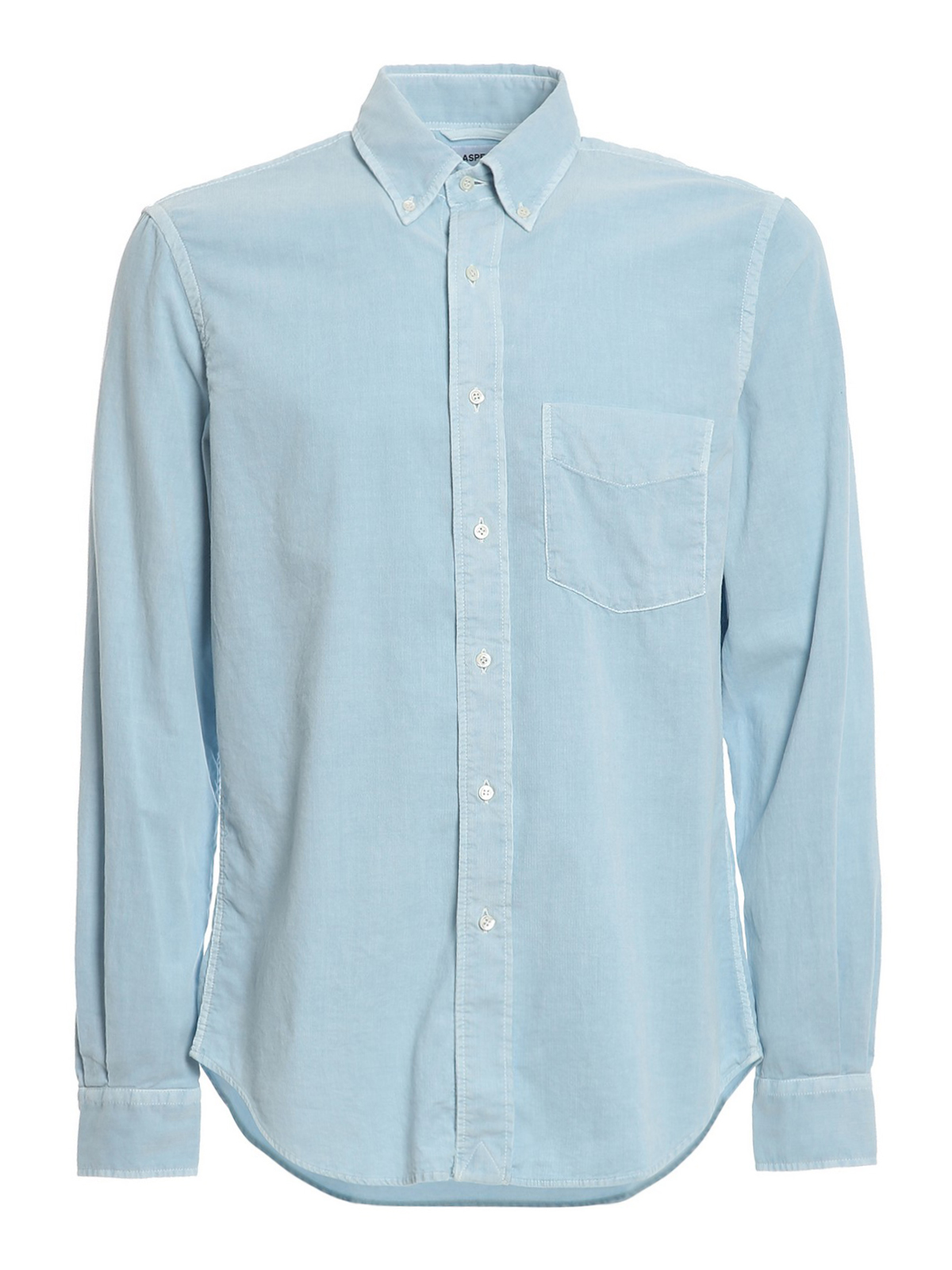 アスペジ レディース 85098 BLUE corduroy long-sleeve shirt シャツ トップス 【メール便なら送料無料】 シャツ