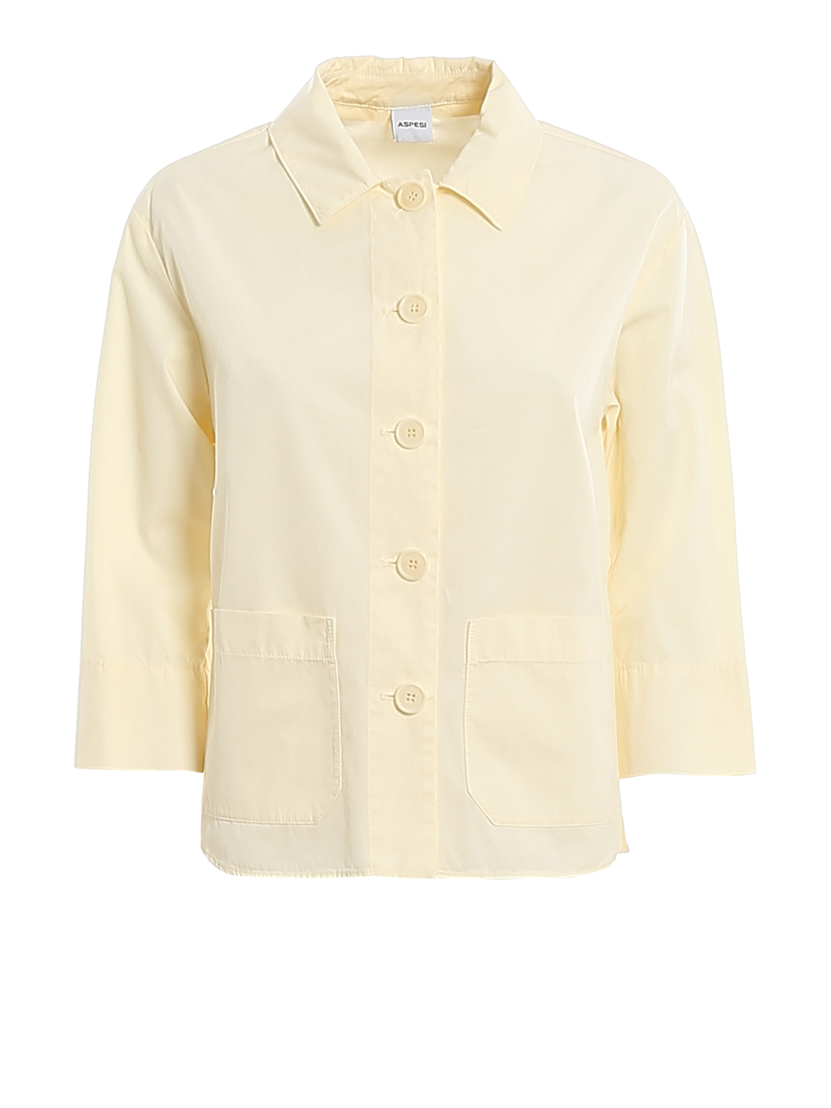 Aspesi Gabardine Cropped Shirt In Cream