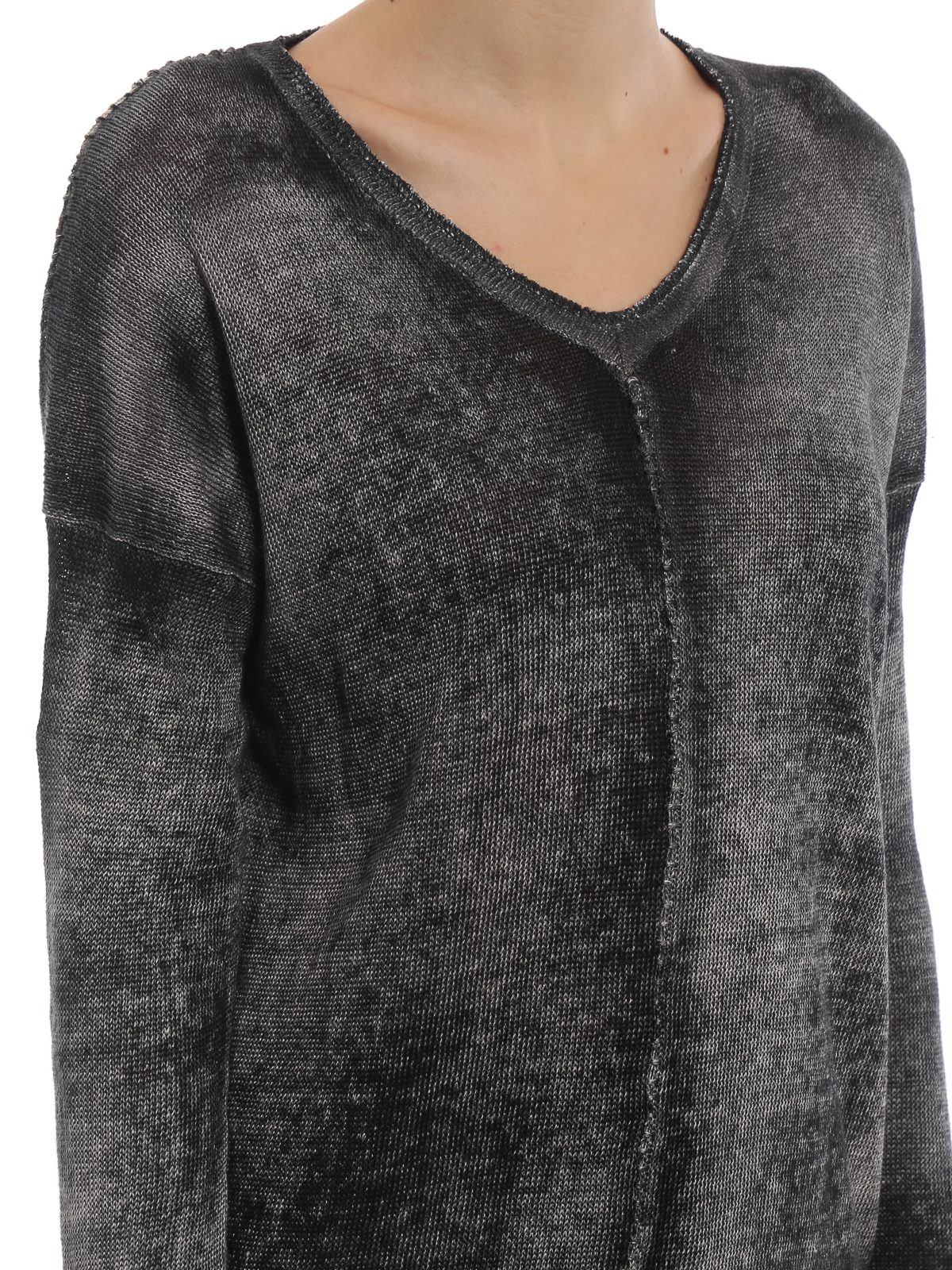 linen v neck sweater