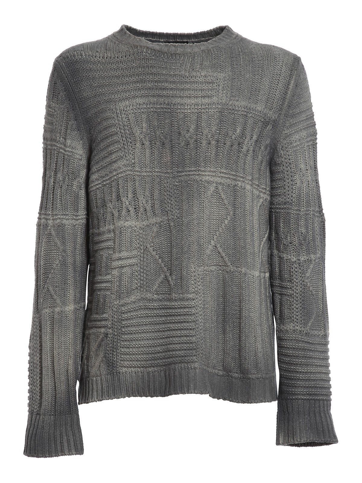 Crew necks Avant Toi - Patchwork effect jumper - 219U7325CLNVHV00390