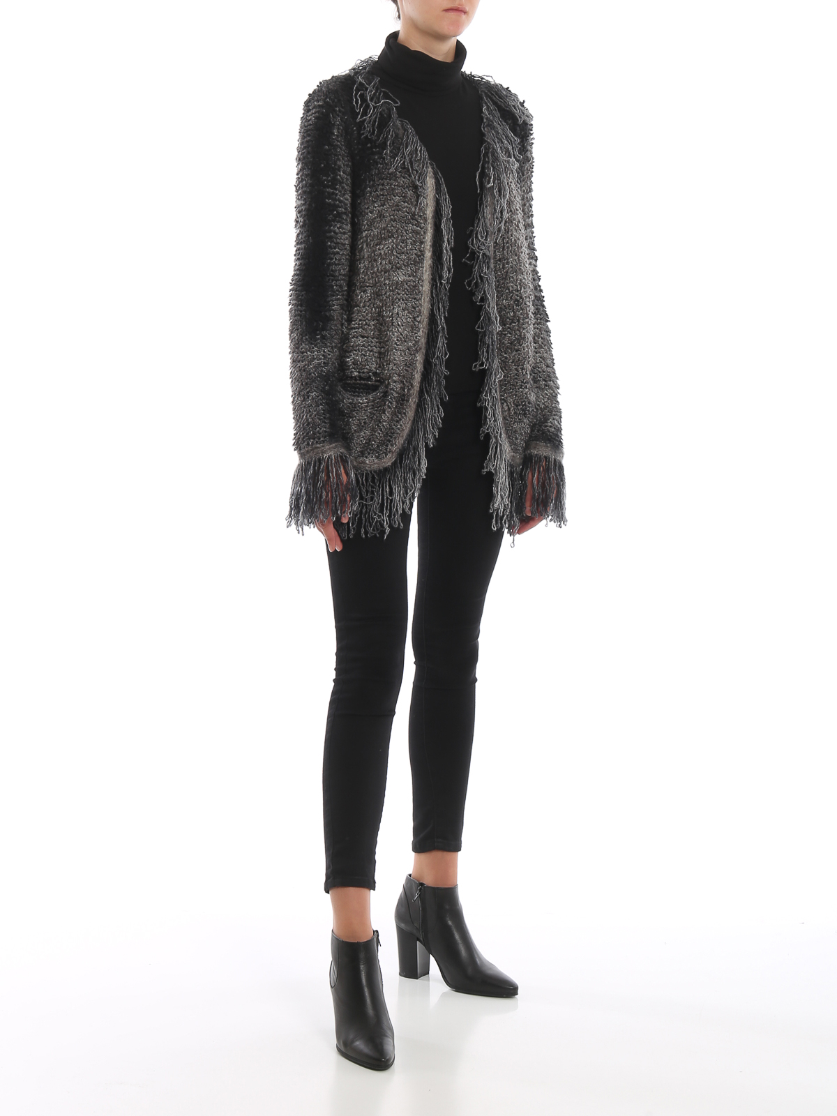 Avant Toi Fringed cashmere and silk open cardigan Avant Toi Fringed cashmere and silk open cardigan