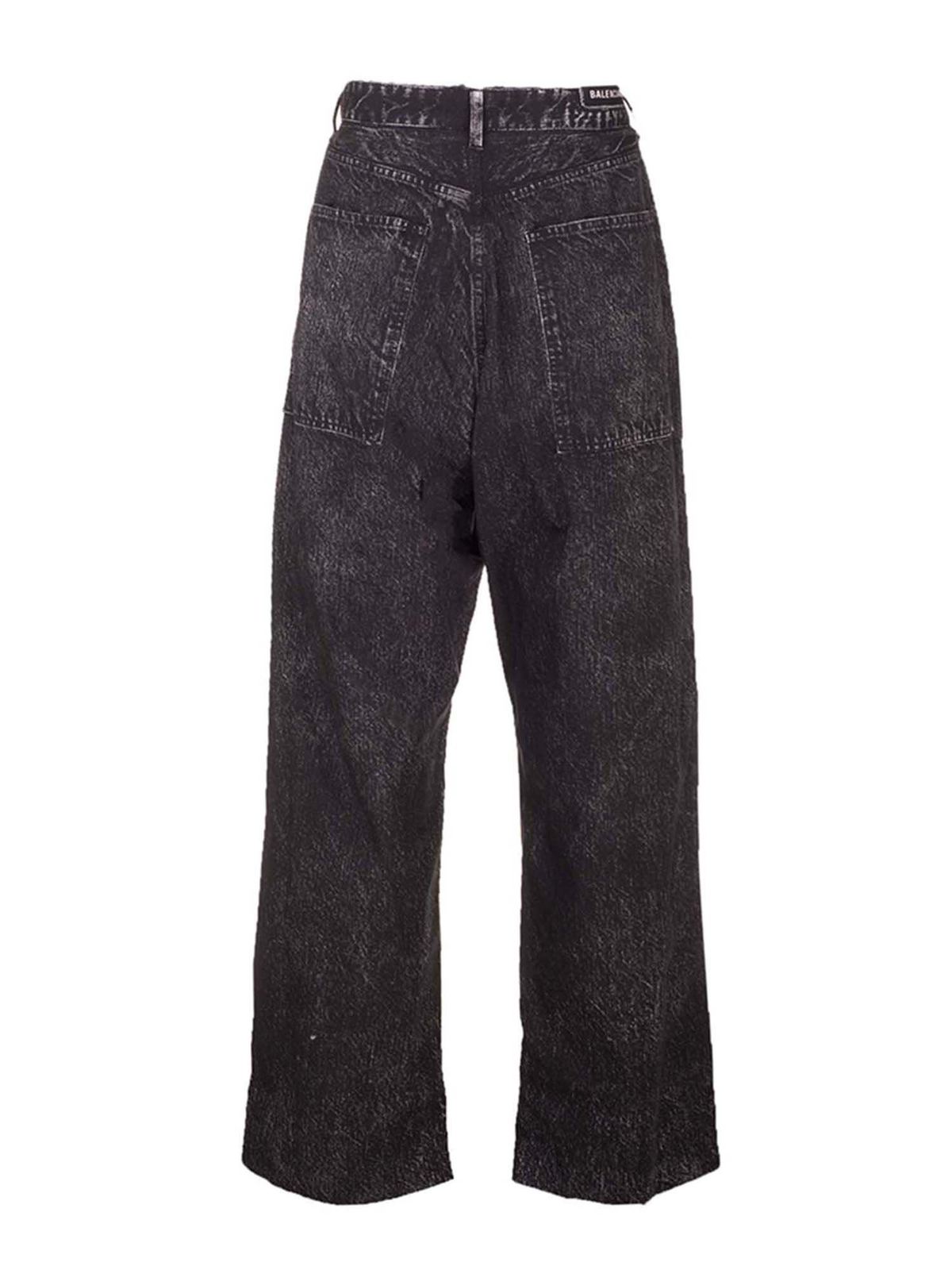 کژوال Balenciaga - Baggy Trompe L'oeil trousers in black - 621588TJW371270