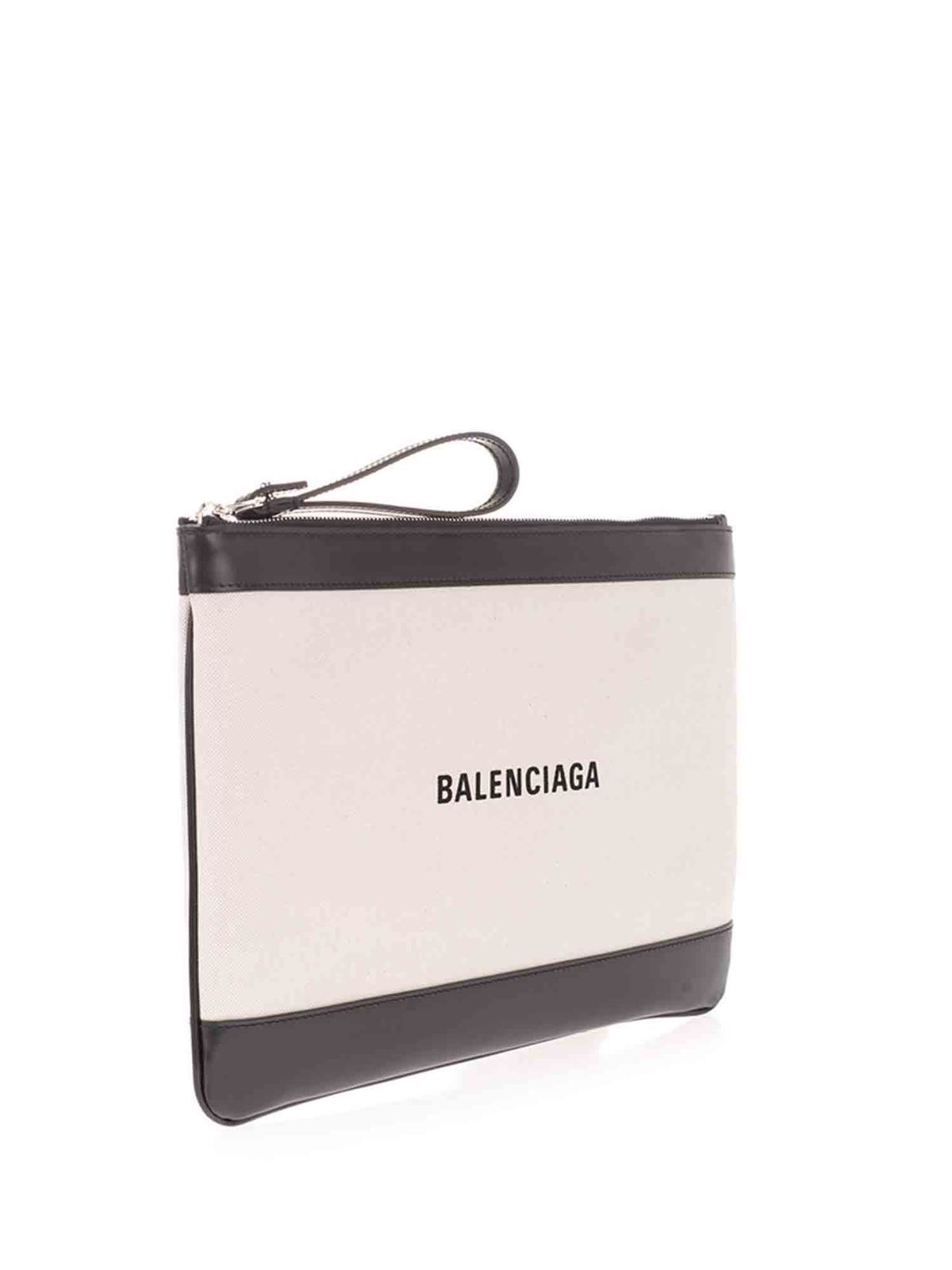 Clutches Balenciaga - Canvas clutch in natural color - 6387442HH2N9260
