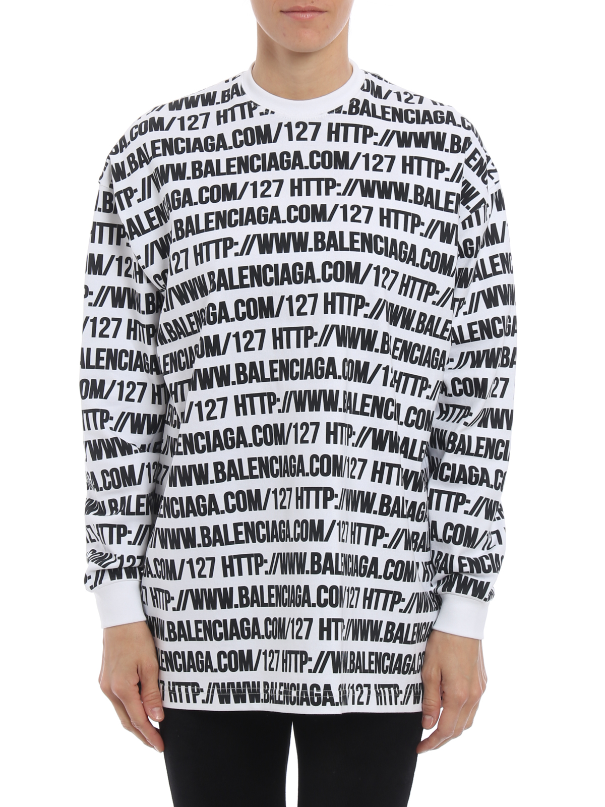 balenciaga printed cotton sweatshirt