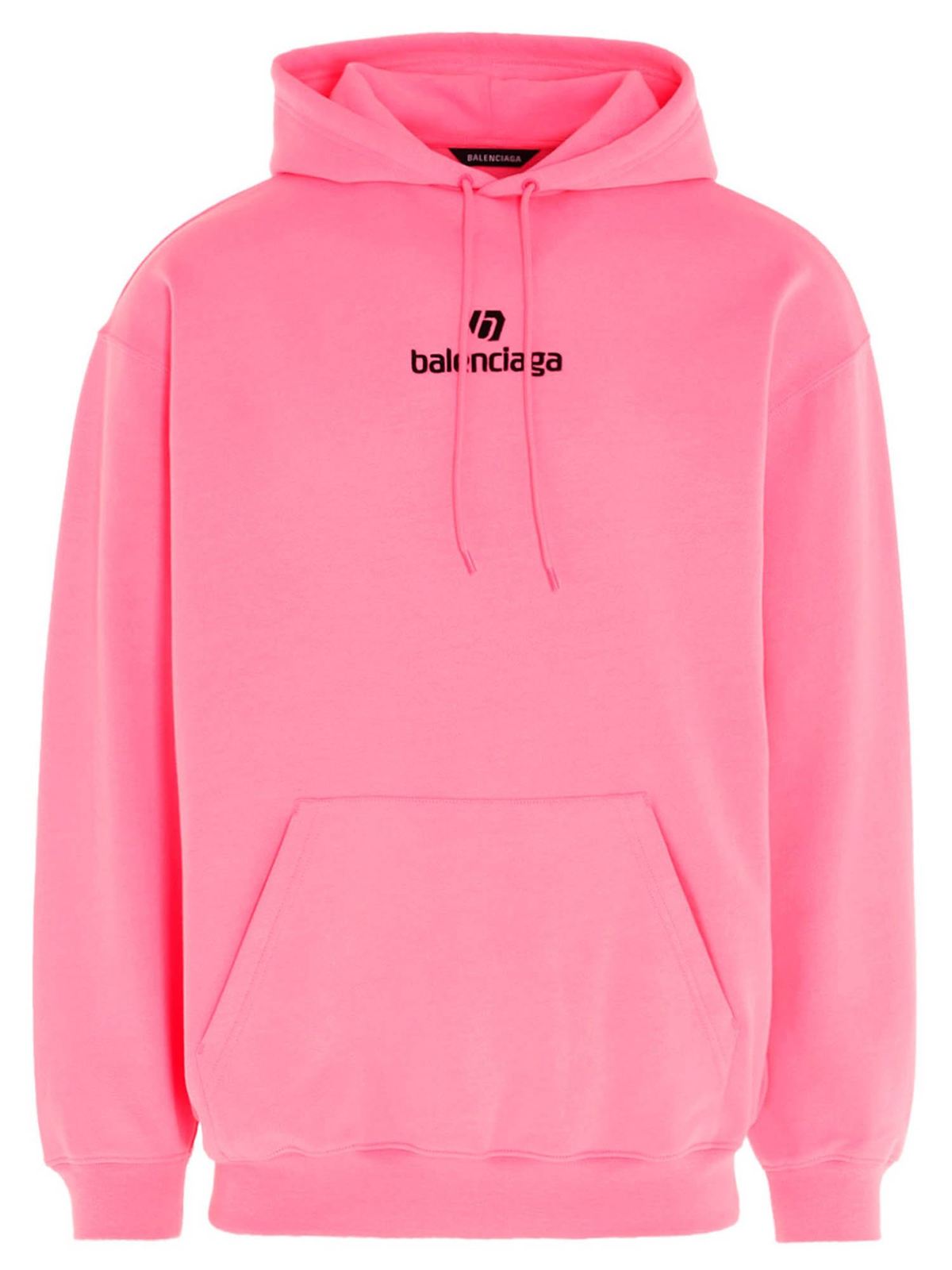 Sweatshirts & Sweaters Balenciaga - Embroidered logo hoodie in pink ...