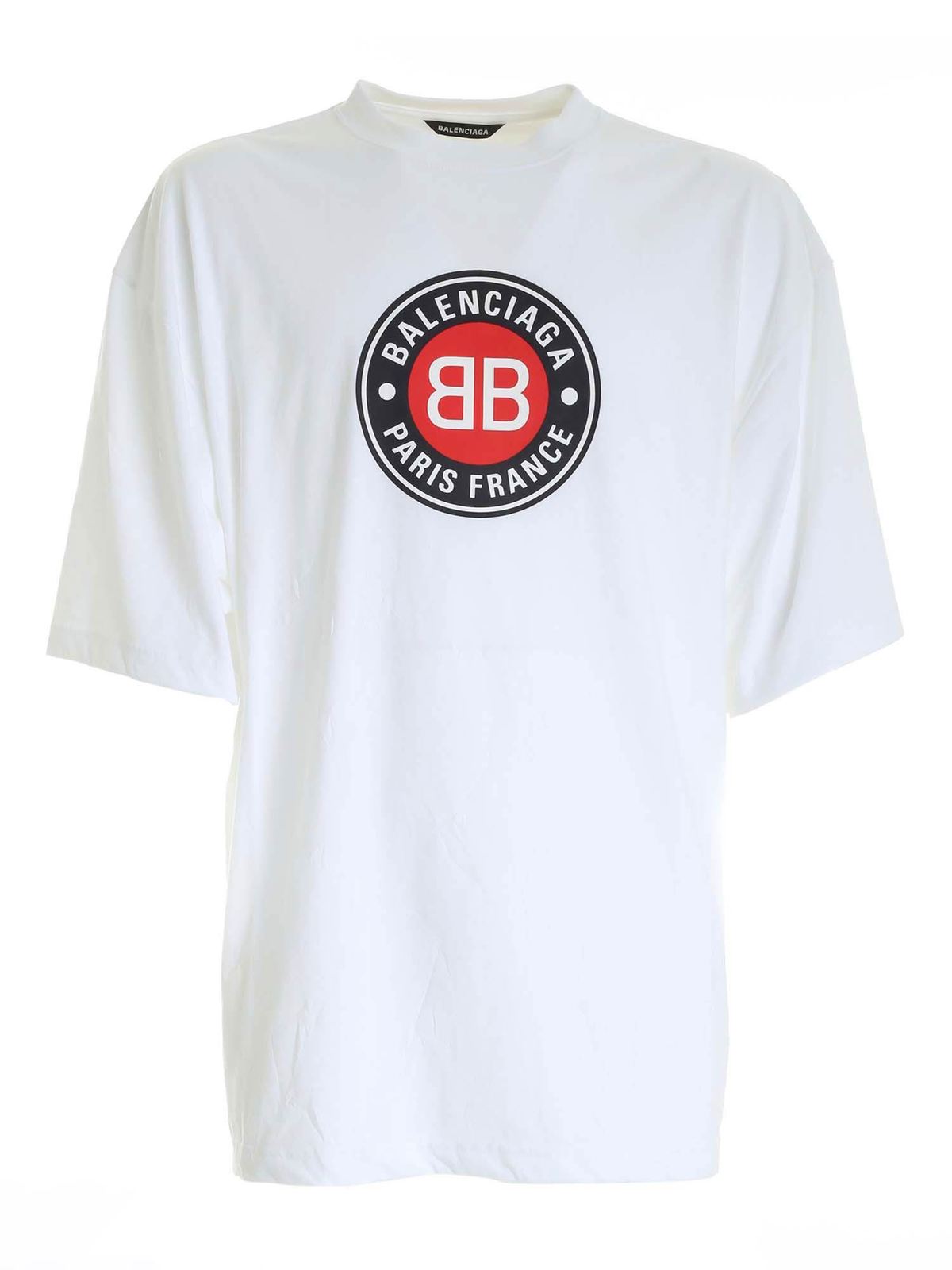 Som regel Afslut alene T-shirts Balenciaga - Oversized T-shirt with BB logo in white -  641614TJV769000