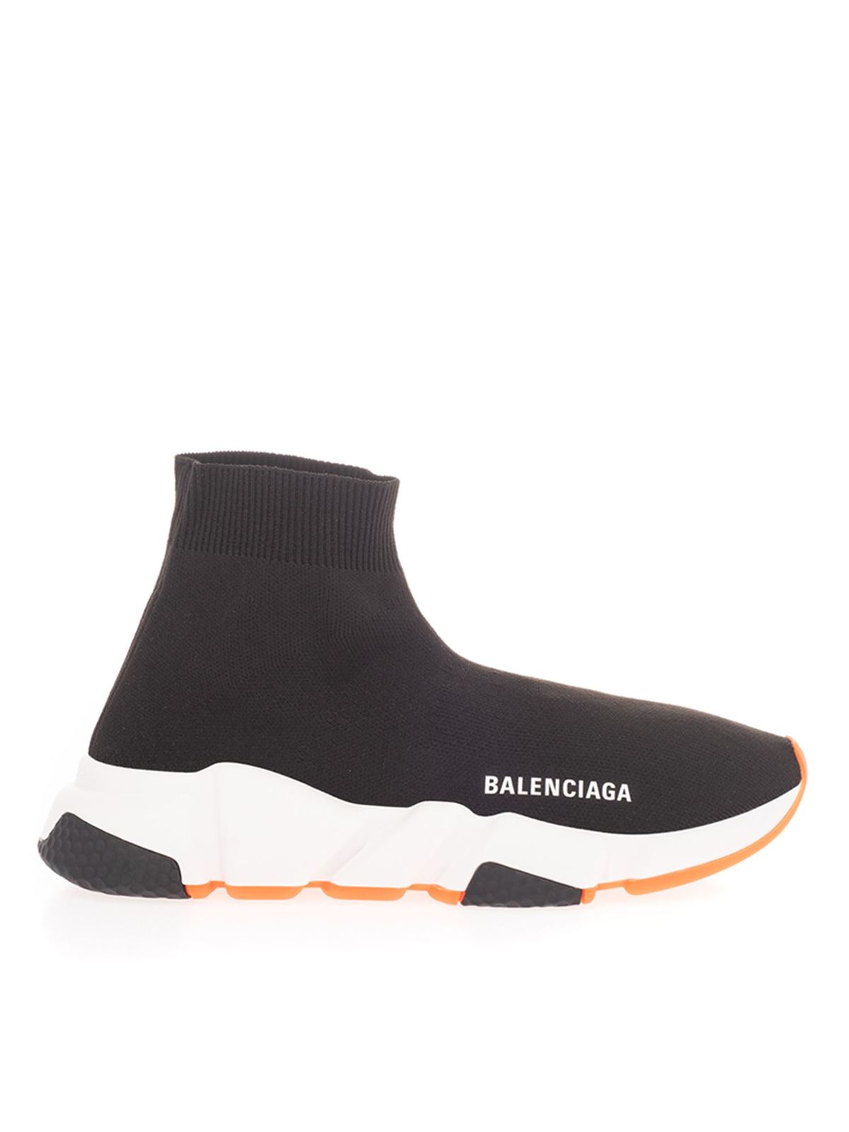 Balenciaga - Speed sneakers in black and orange - trainers ...