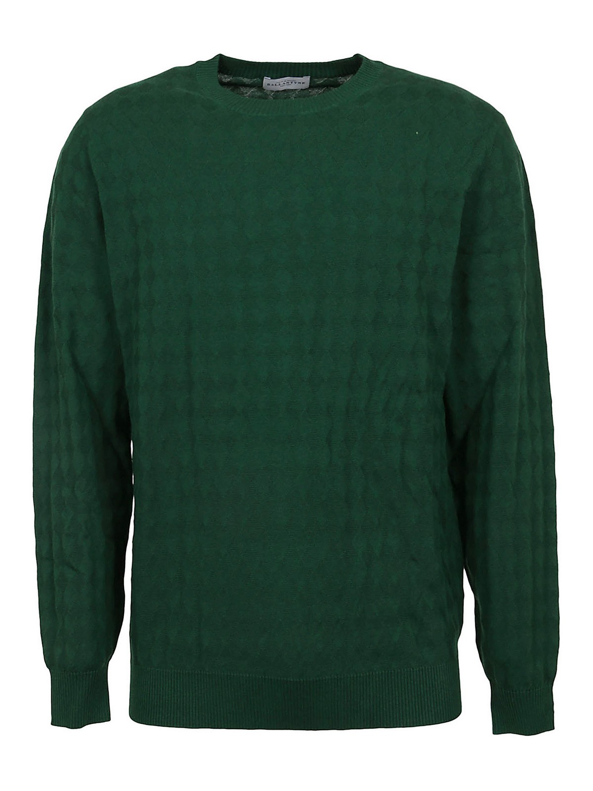 Lozenge pattern crewneck sweater 