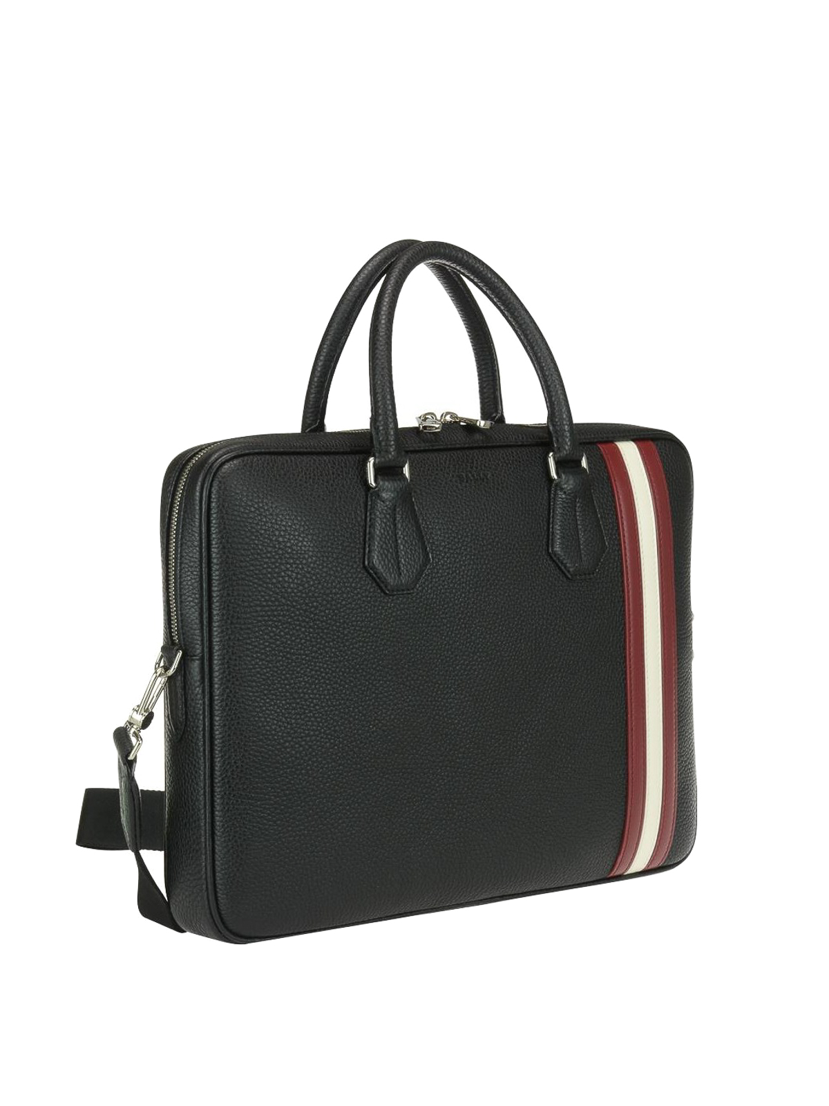 Laptop bags & briefcases Bally - Staz black grained leather briefcase ...