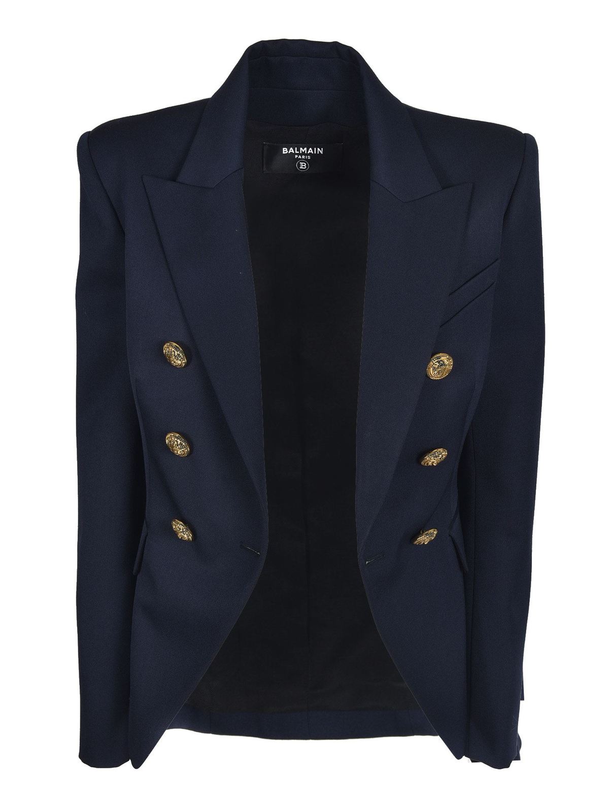 Blazers Balmain - Decorative buttons open jacket in blue - VF0SG000132L6UC