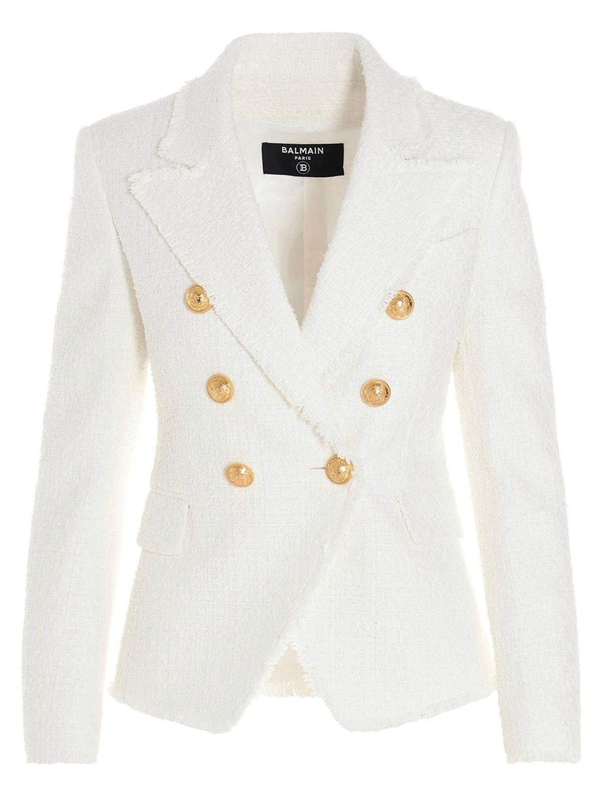 Blazers Balmain - Golden buttons blazer in white - VF17110C2890FA
