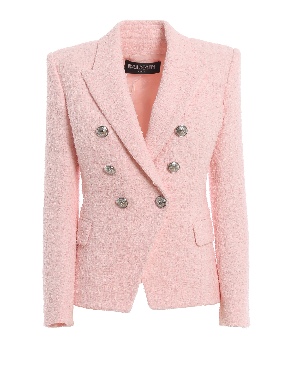 Blazers Balmain - Light pink cotton blend tweed blazer - RF07150C1384AF