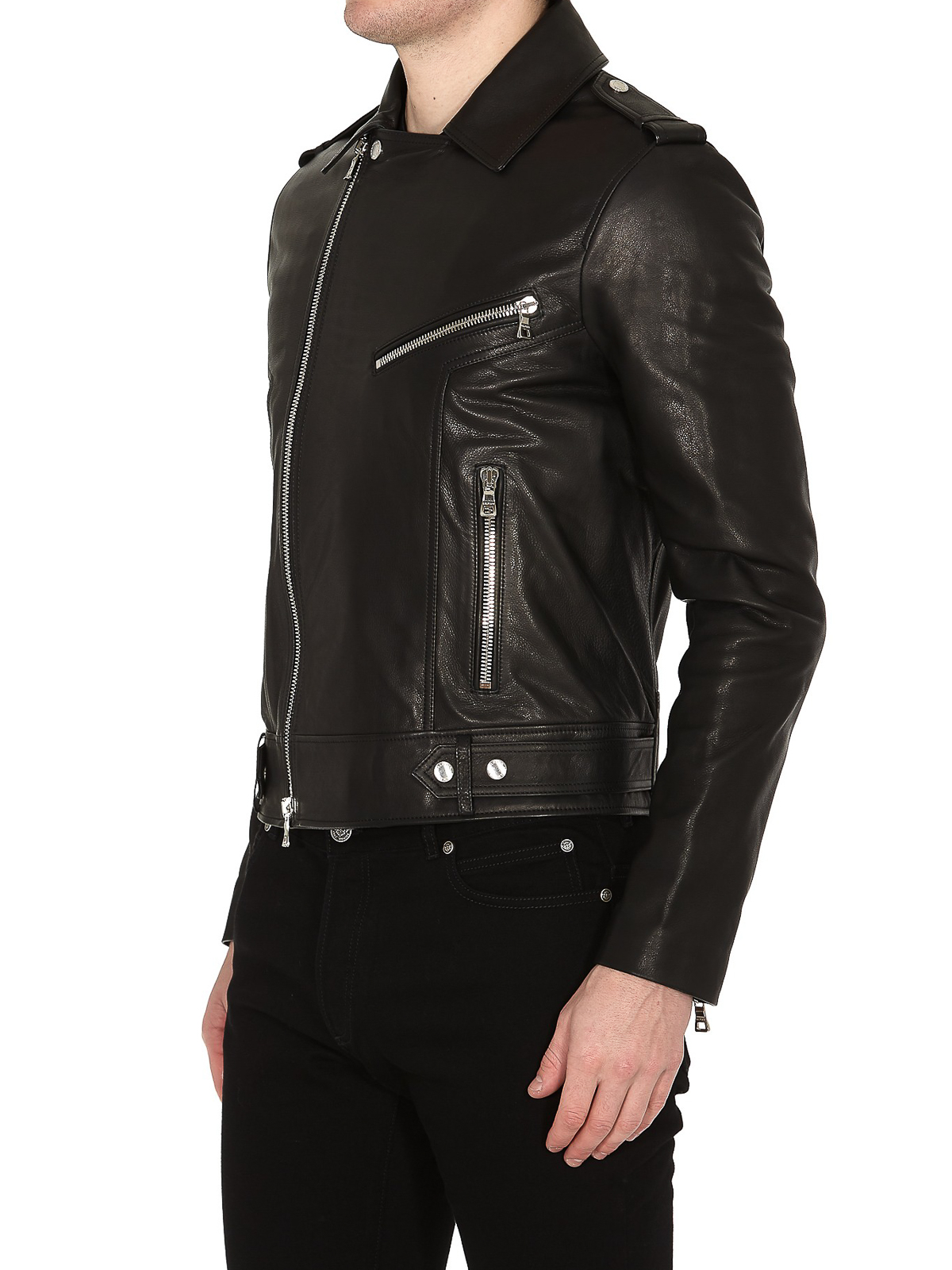 jacket Balmain - Balmain Paris print leather -