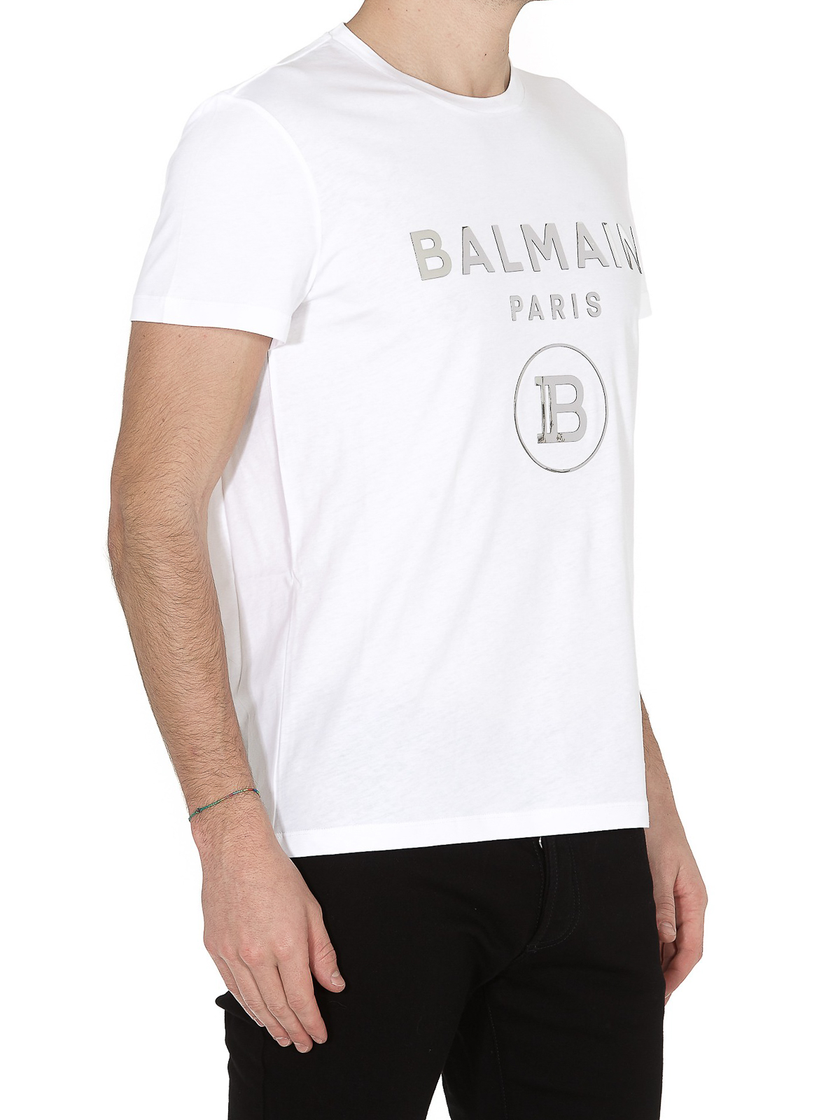 Grisling Finde på sælge T-shirts Balmain - Balmain Paris print T-shirt - TH11601I2310FA