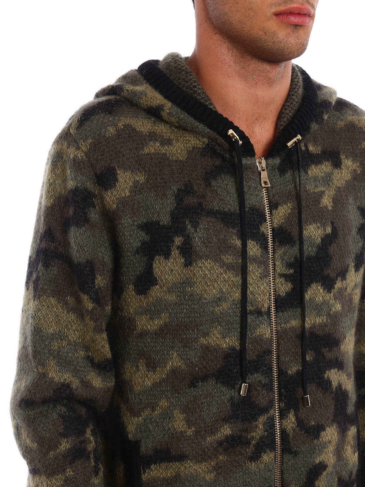 balmain camo hoodie