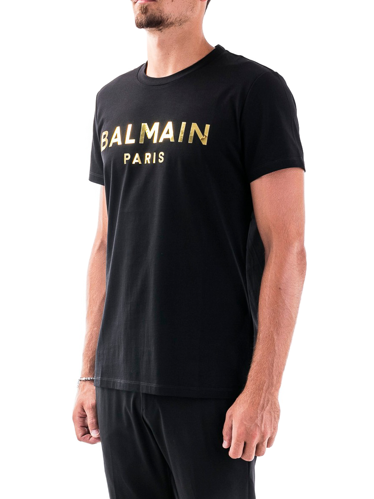 T-shirts Balmain - Logo print cotton T-shirt - UH11601I375EAD 